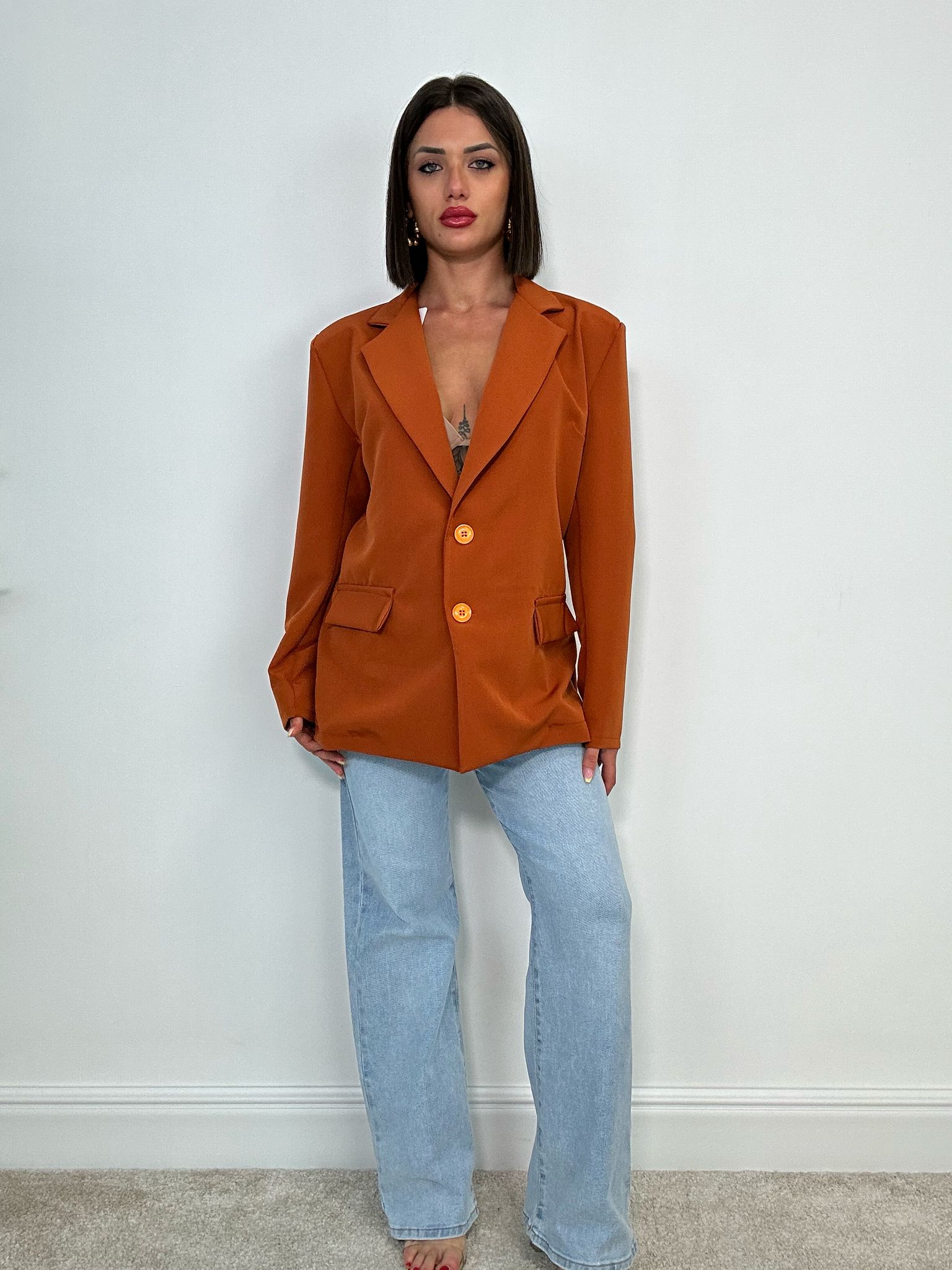Blazer mit Nackenband - Orange