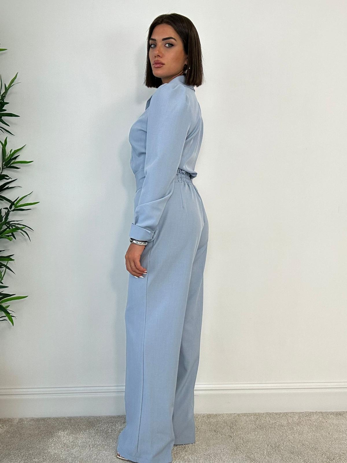 Coordinato (Camicia + Pantalone Vita Alta) Carta da zucchero