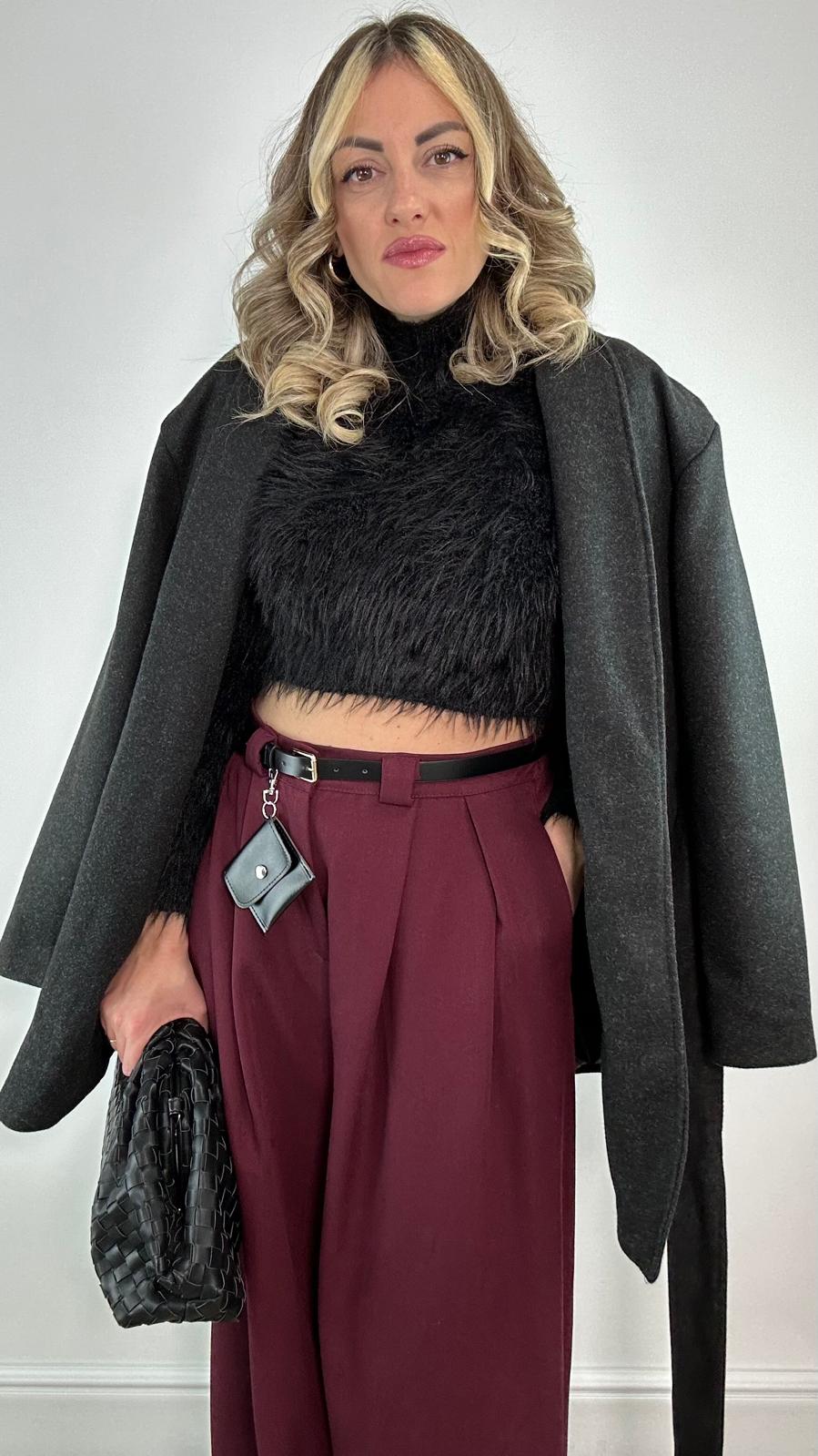 Maglioncino crop 5601 - Nero