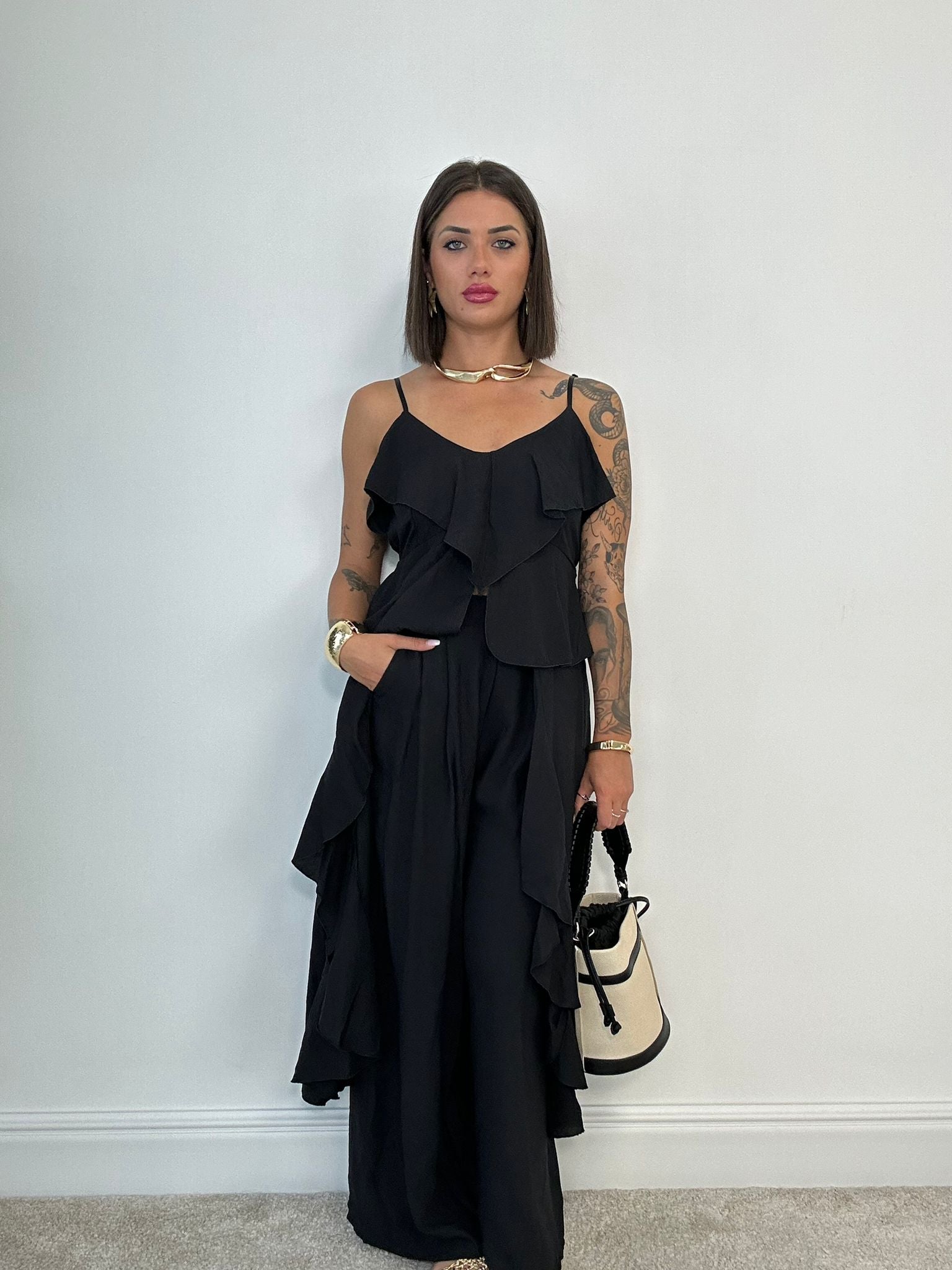 Coordinato Granada (Top Lungo + Pantalone) Nero