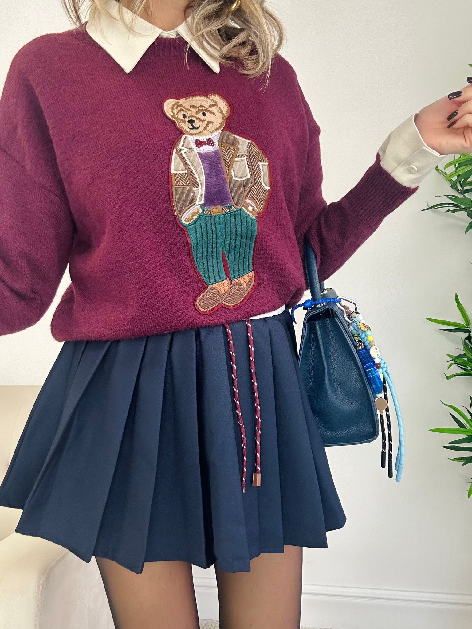 Gonna Pantaloncino con elastico in vita W30230 - Blu