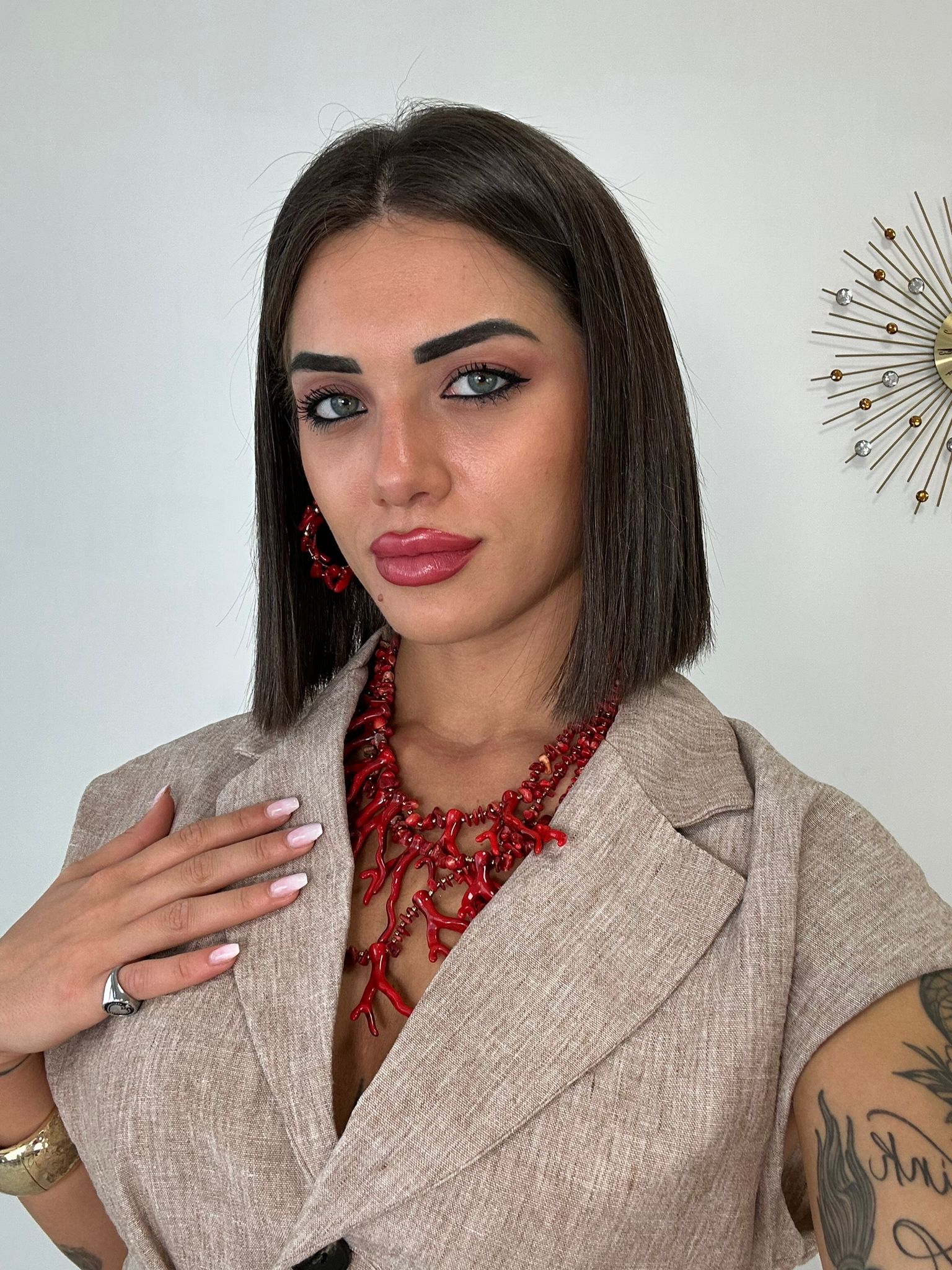 Collana con corallo - Rosso