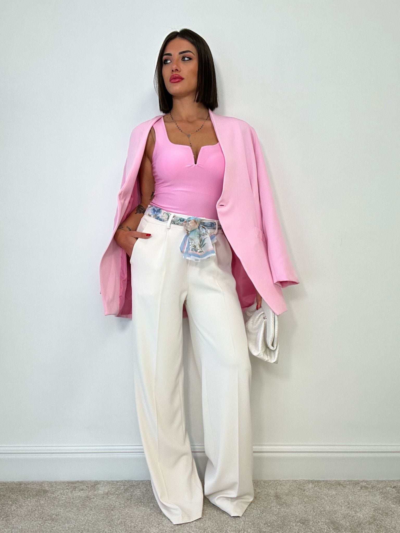 Blazer sans col - Rose clair