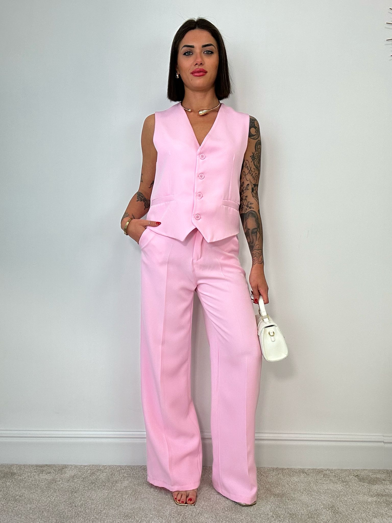 Tailleur Hilary (Gilet + Pantalone) Rosa