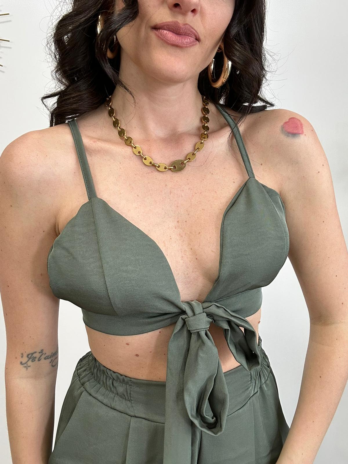 Coordinato 88555 ( Pantalone + Top + Giacca ) - Verde