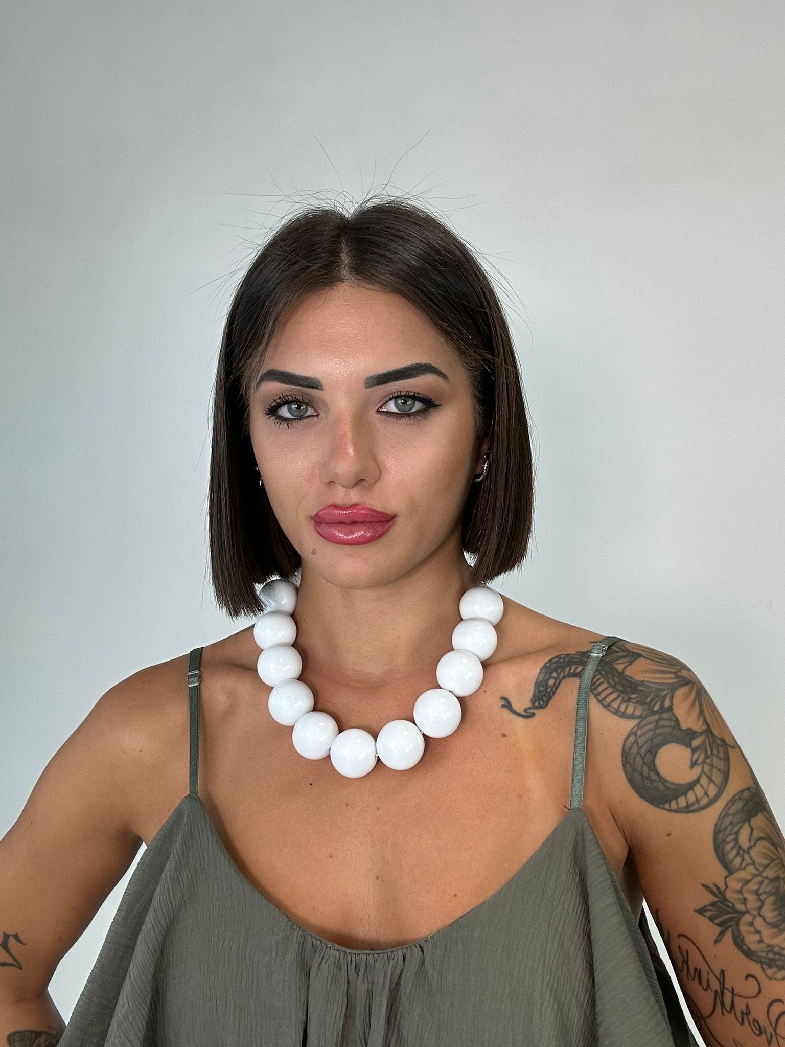 Collana con perle grandi - Bianco