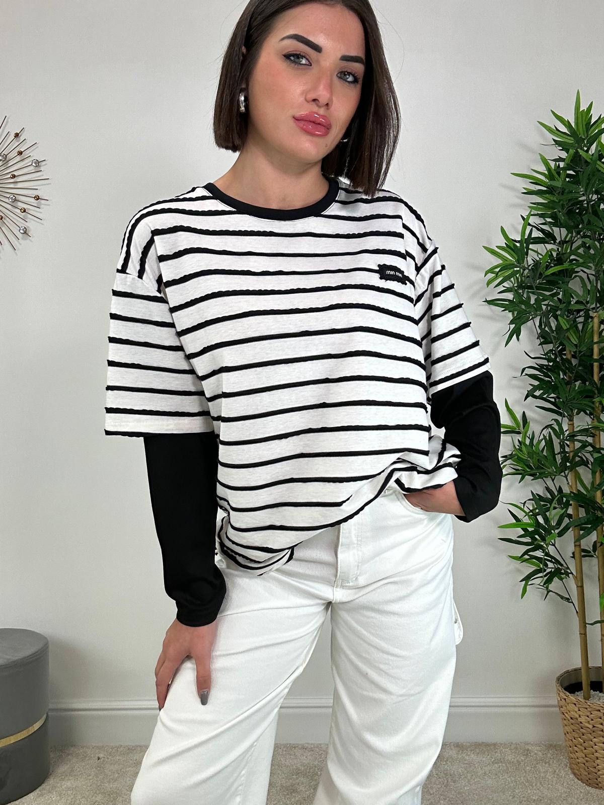 Chemise rayée - Noir et blanc