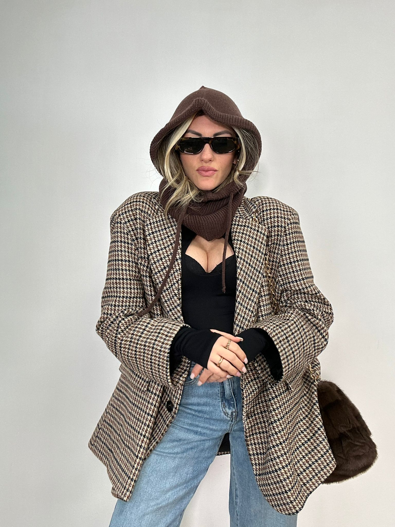 Blazer Pied de poule GC02 - Beige