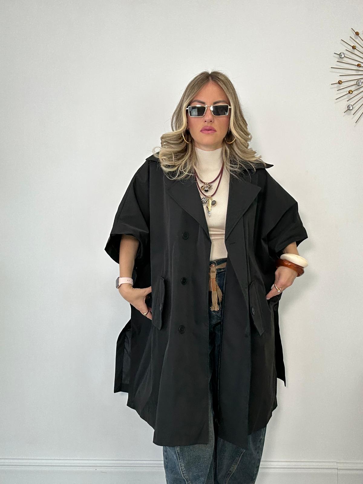 Trench Mezza Manica - Nero