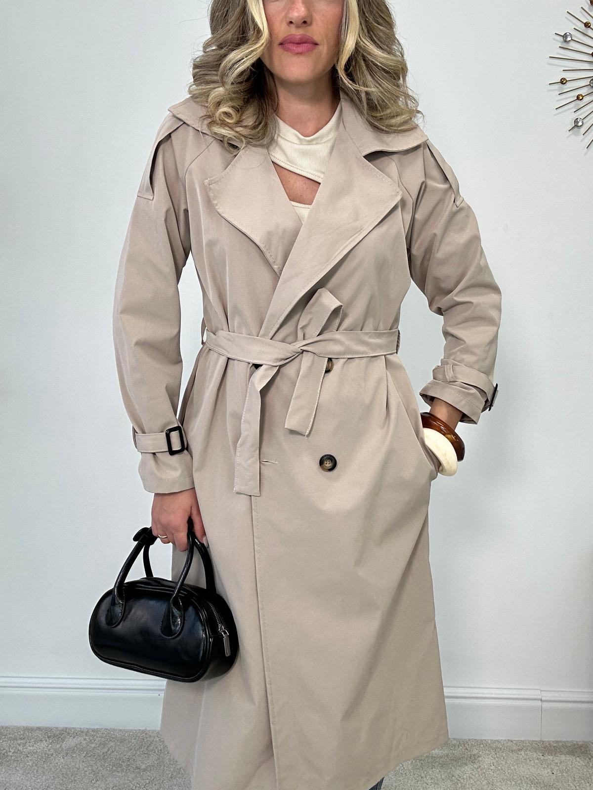 Trench con cintura - Beige Chiaro