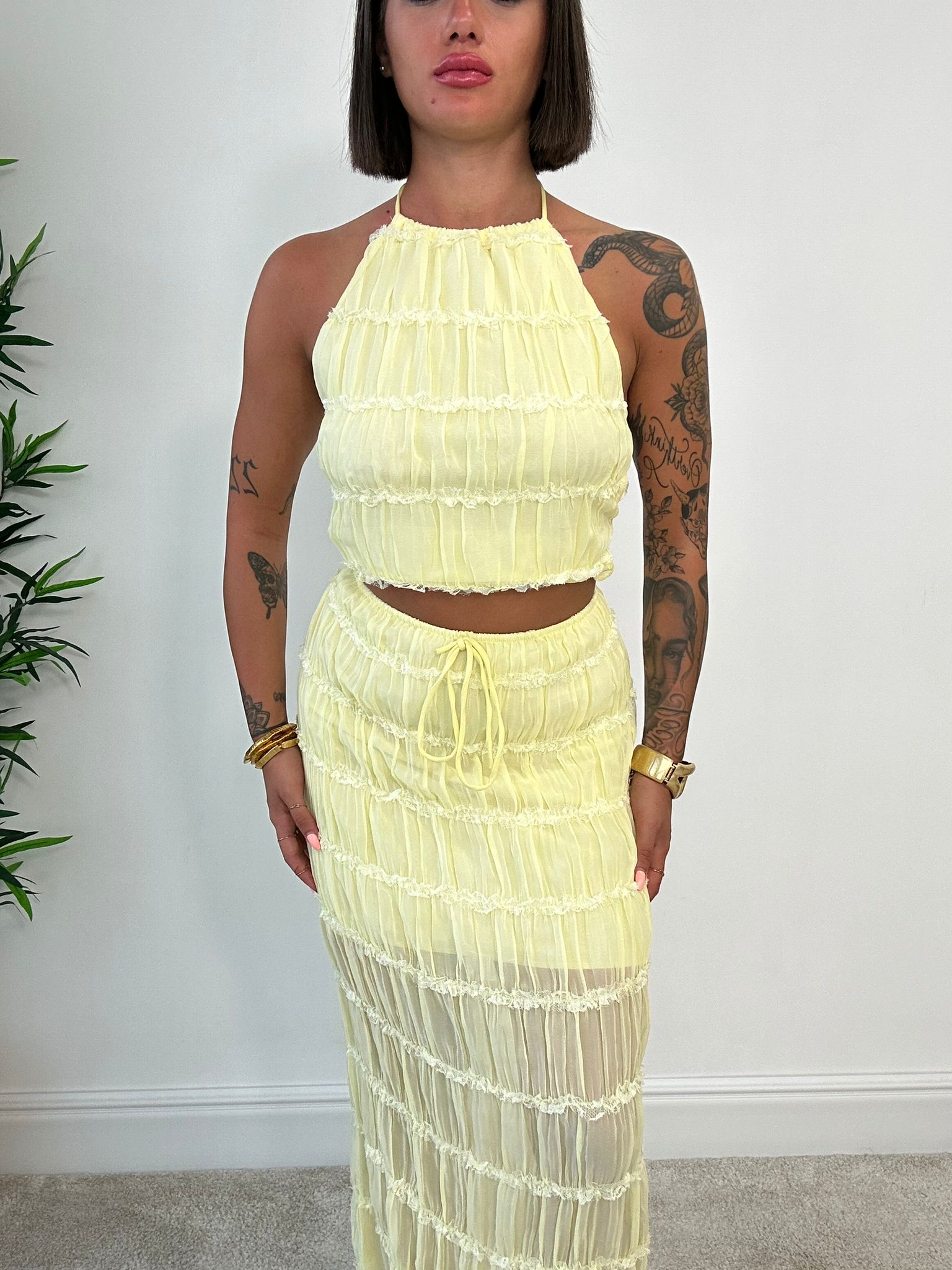 Coordinato 25926 (Top + Gonna) Giallo