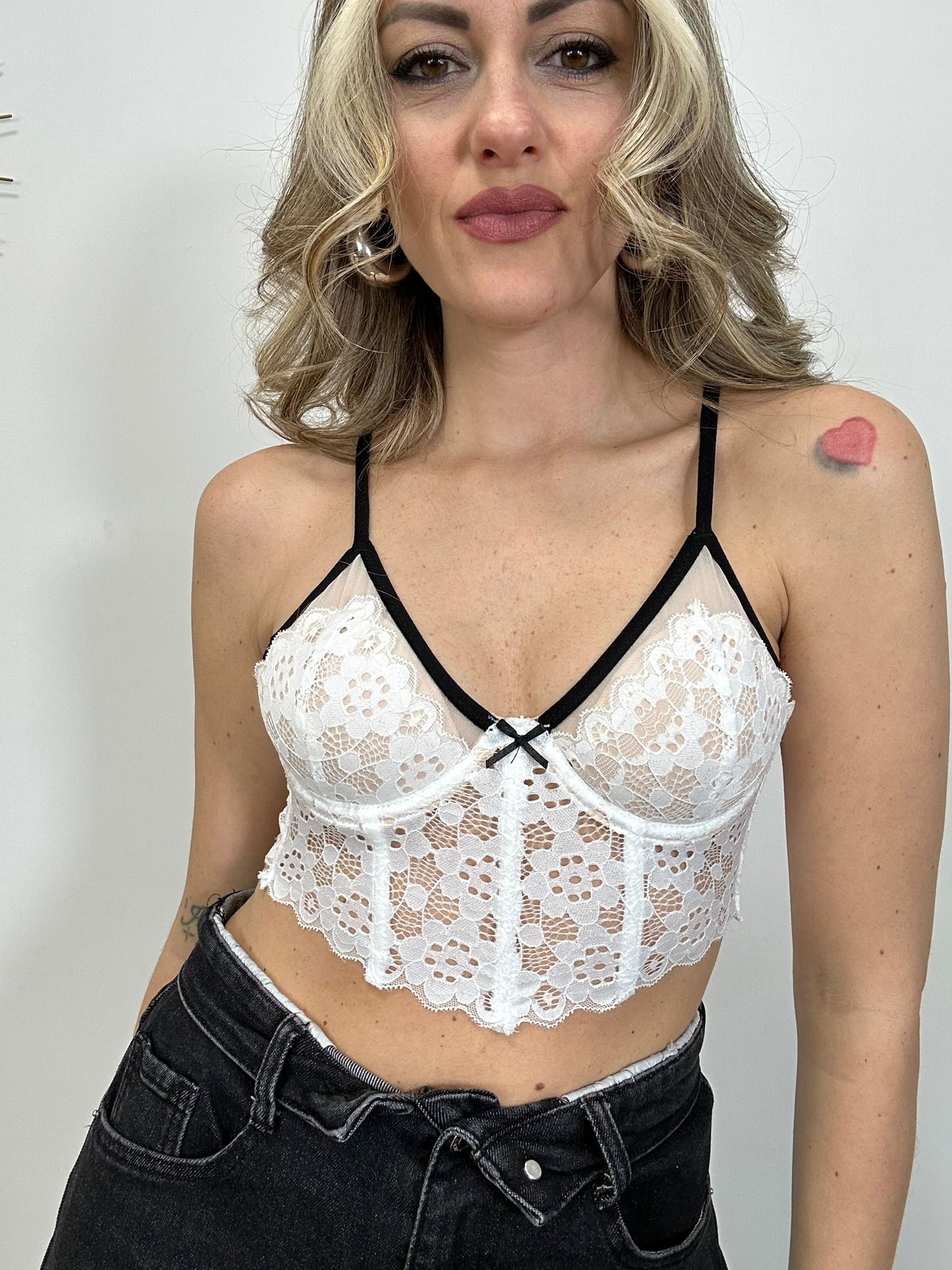 Bralette Top Sous Veste - Blanc