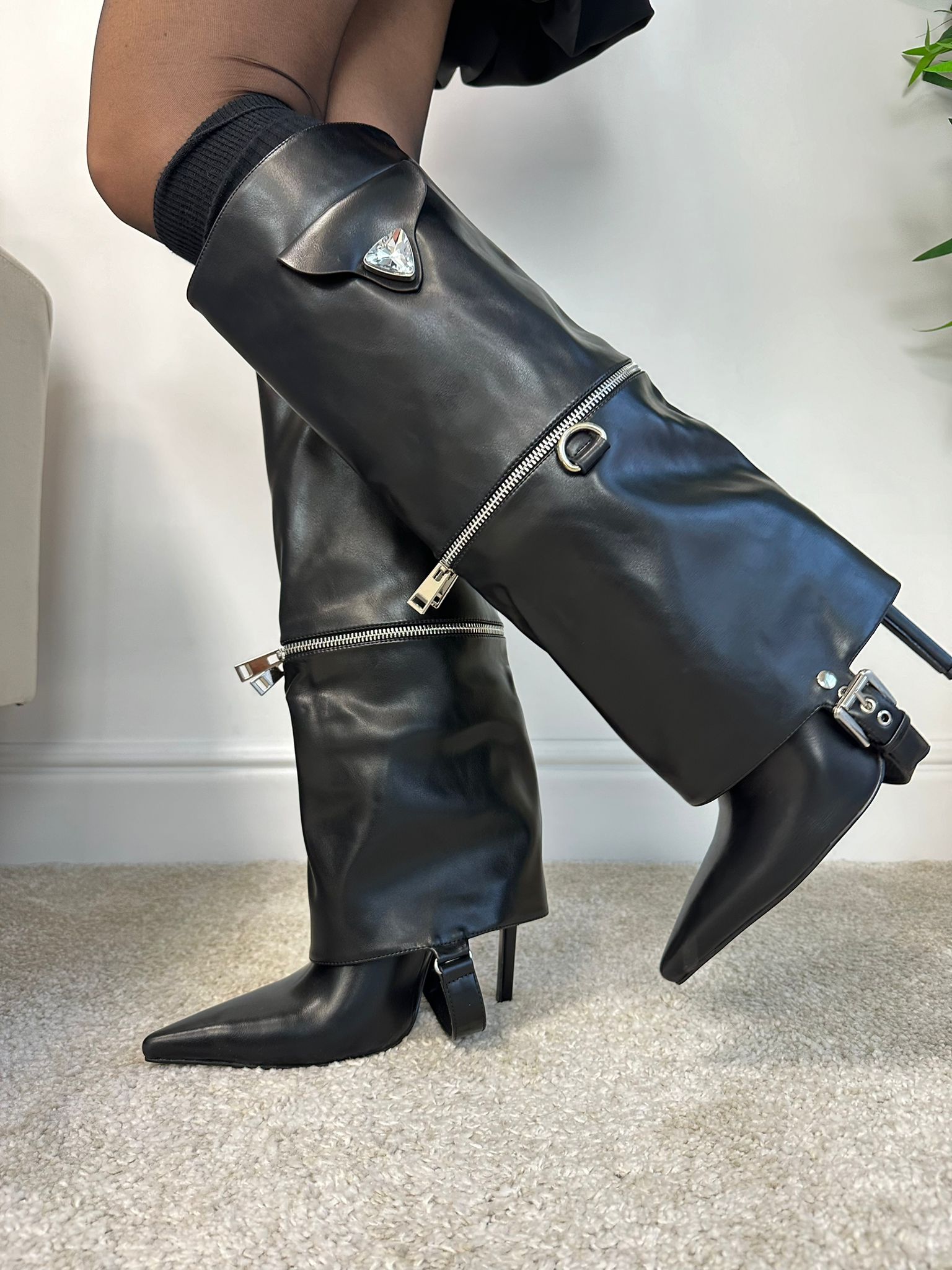 Heel Stivali Tacco 12 Cm Stivale Lungo Con Tacco Stivali Tacco