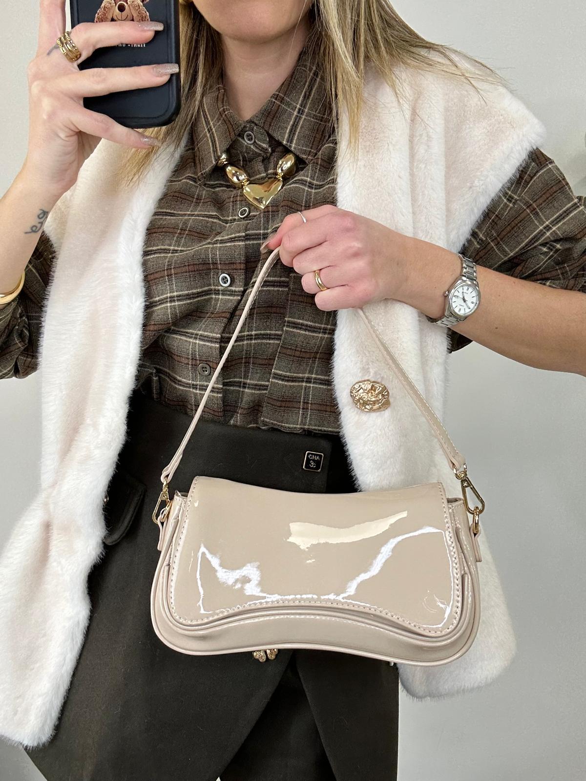 Borsa Mina - Beige Lucido