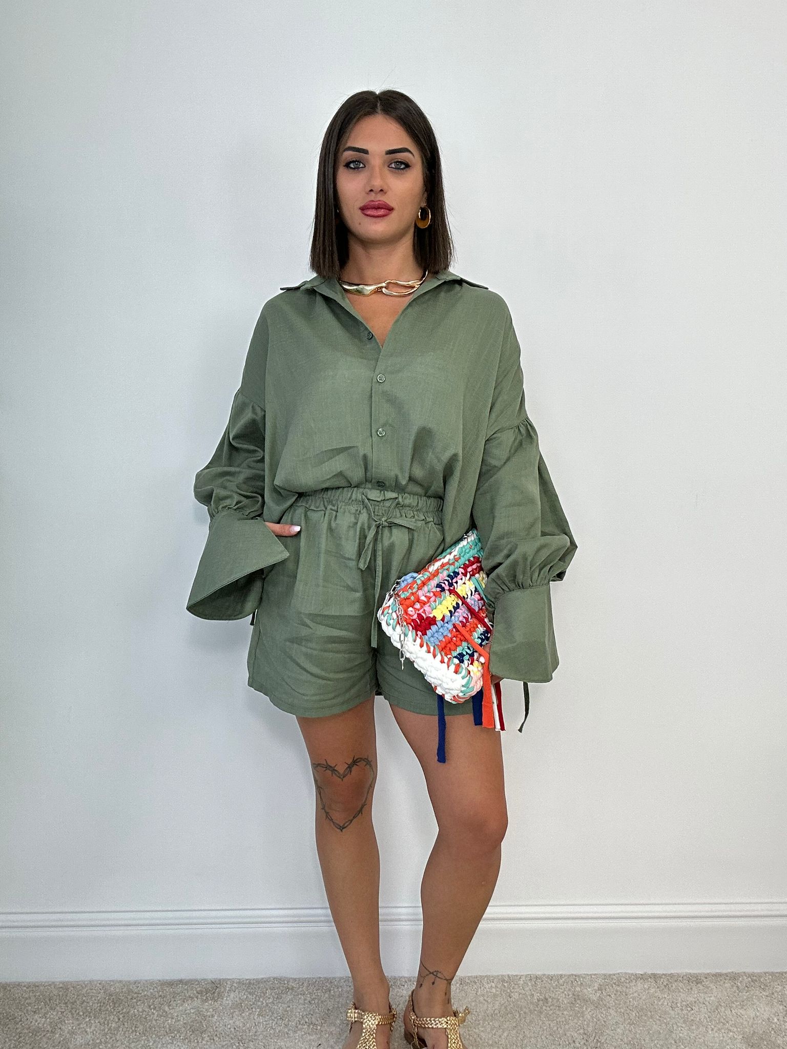 Coordinato Shelly (Camicia + Pantaloncino) Verde