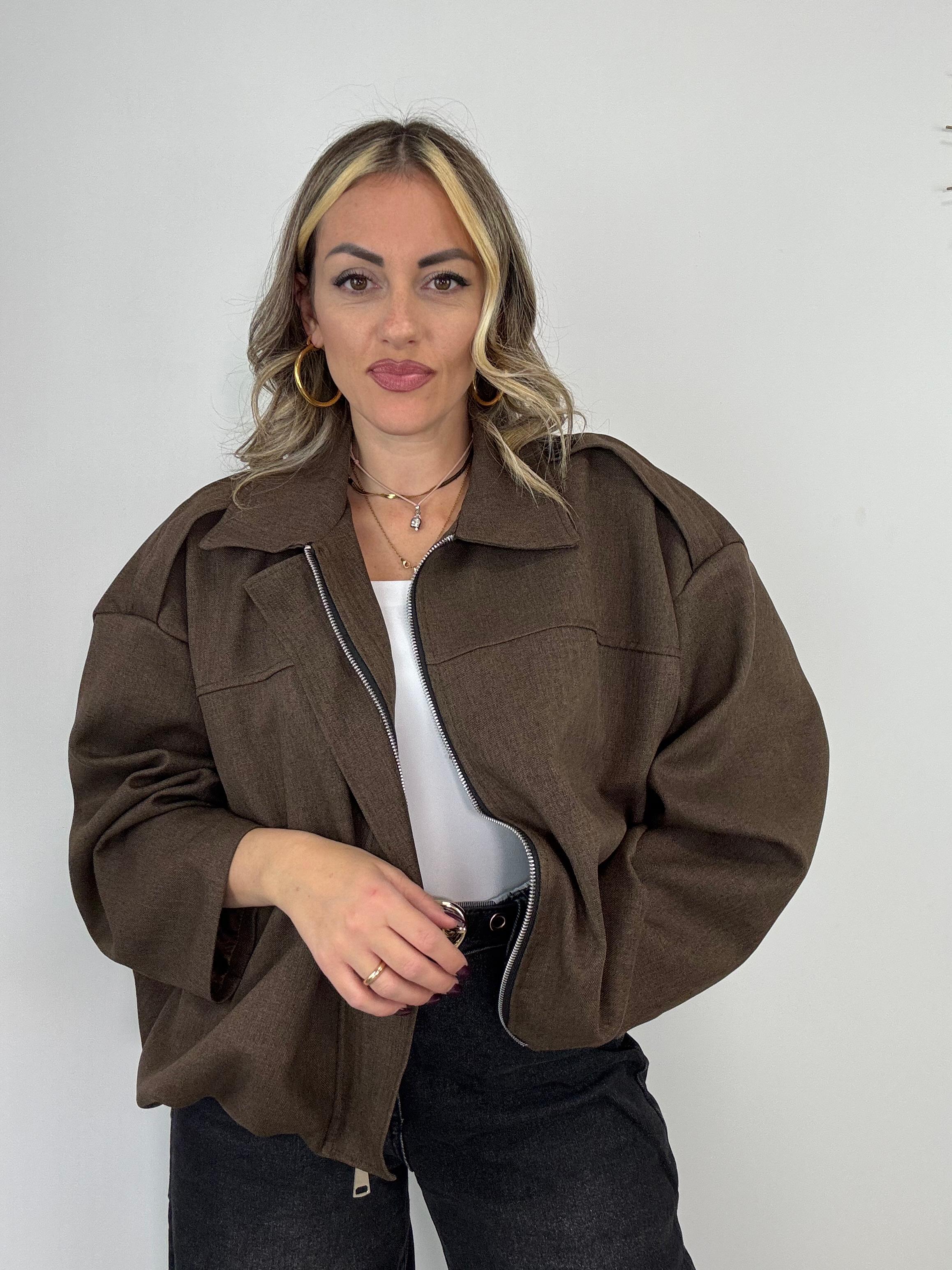 Giubbino Crop M13373 - Marrone