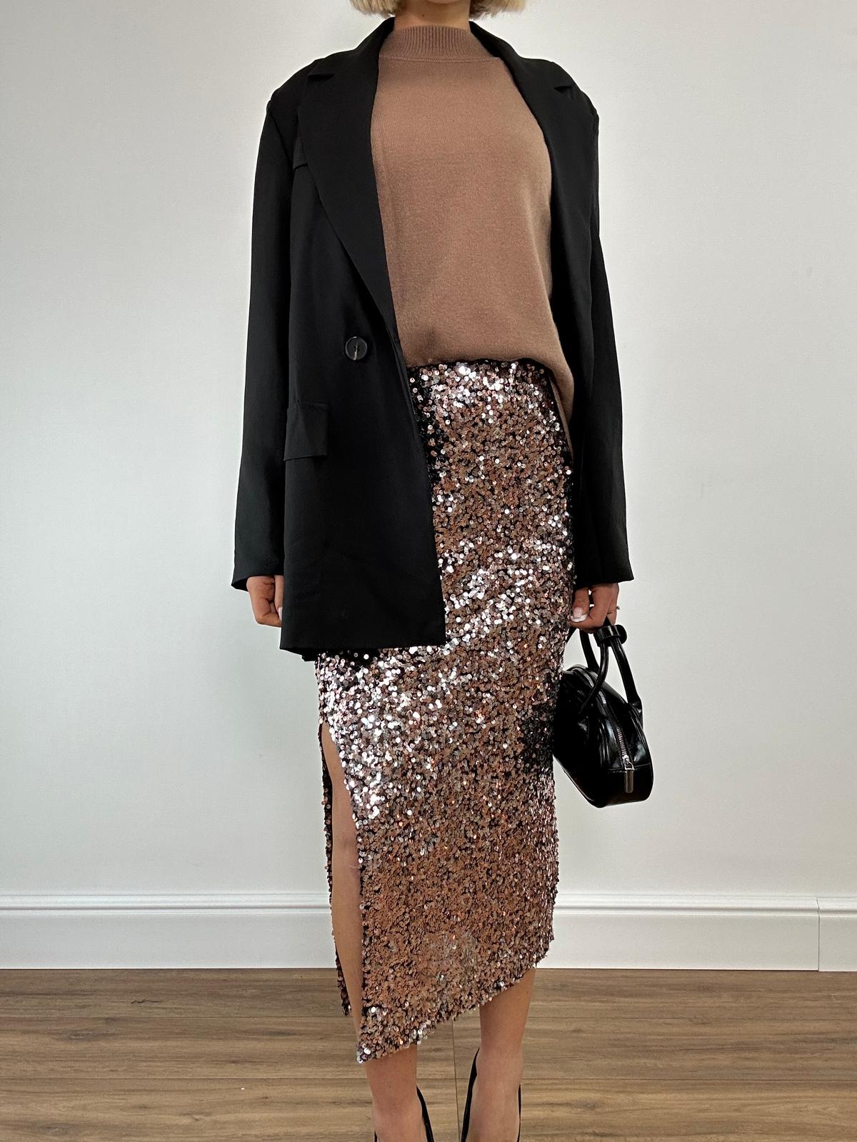 Gonna con Paillettes 3018 - Champagne