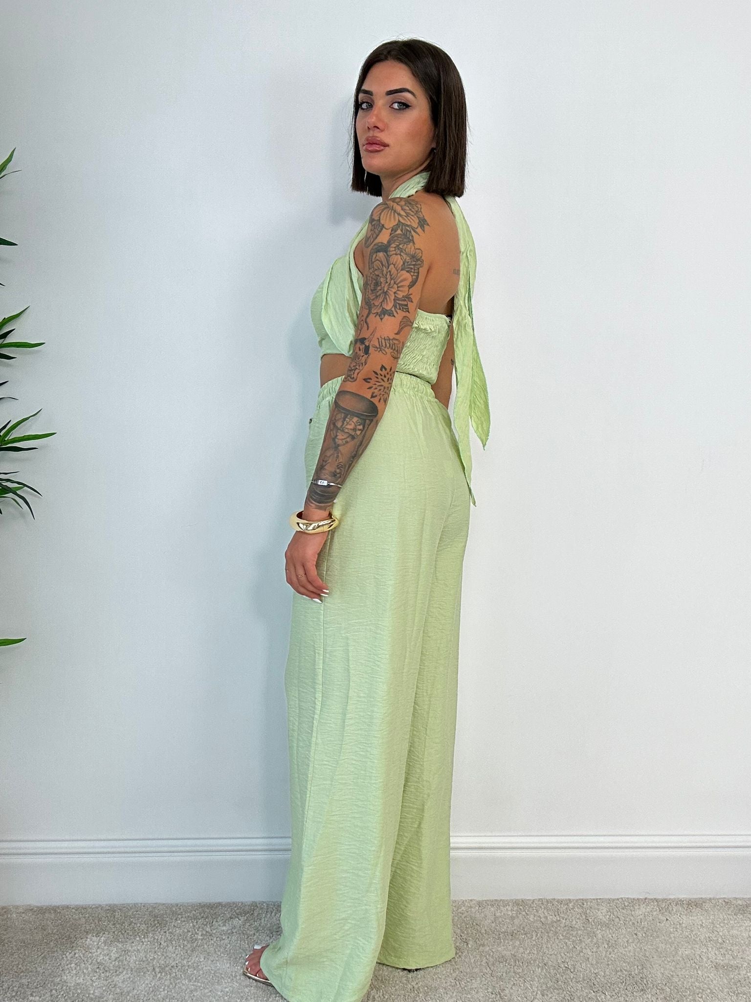 Coordinato Tenerife (Top + Pantalone) Verde Chiaro