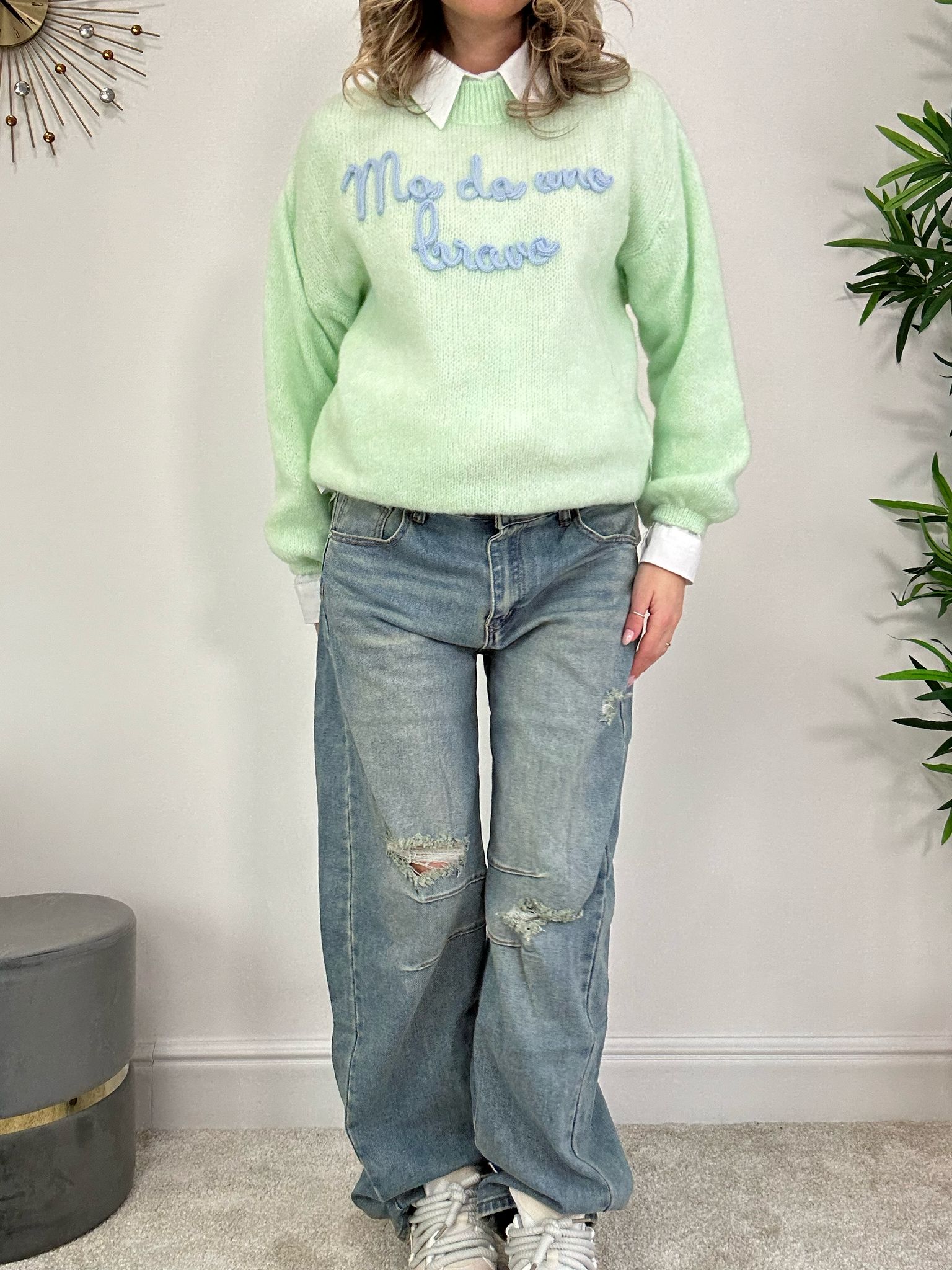 Zerrissene Jeans - Sand NUR IN S ERHÄLTLICH