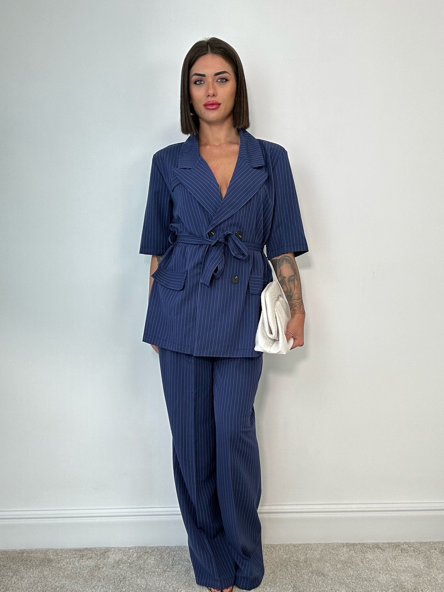 Tailleur Cadice Gessato (Blazer + Pantalone) Blu