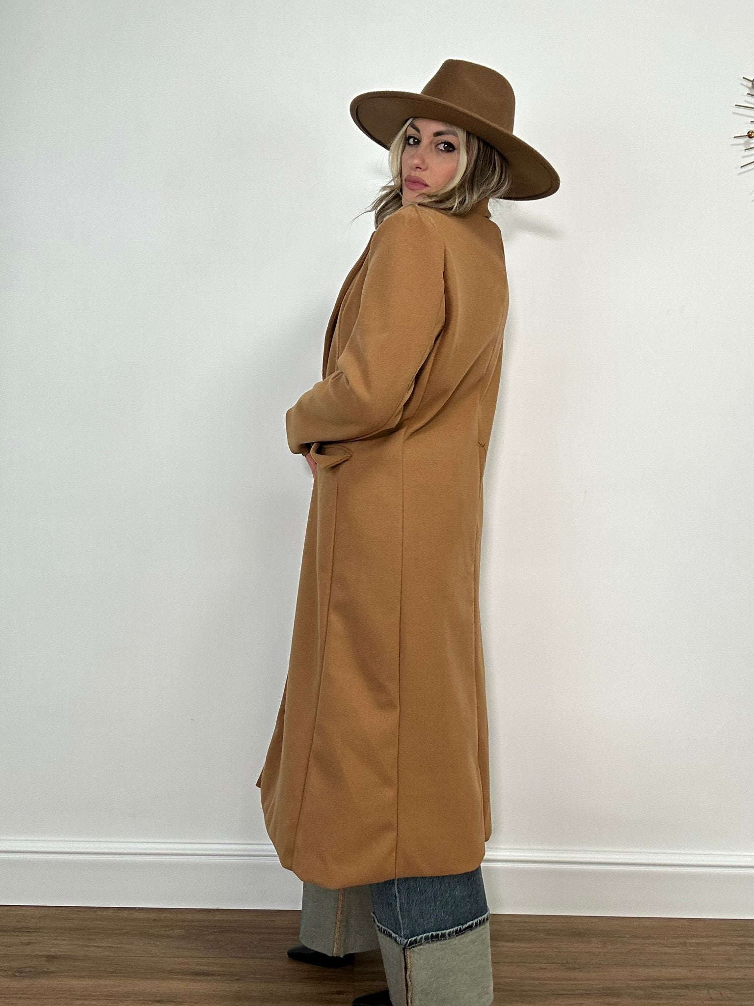 Cappotto lungo 88802 - Camel