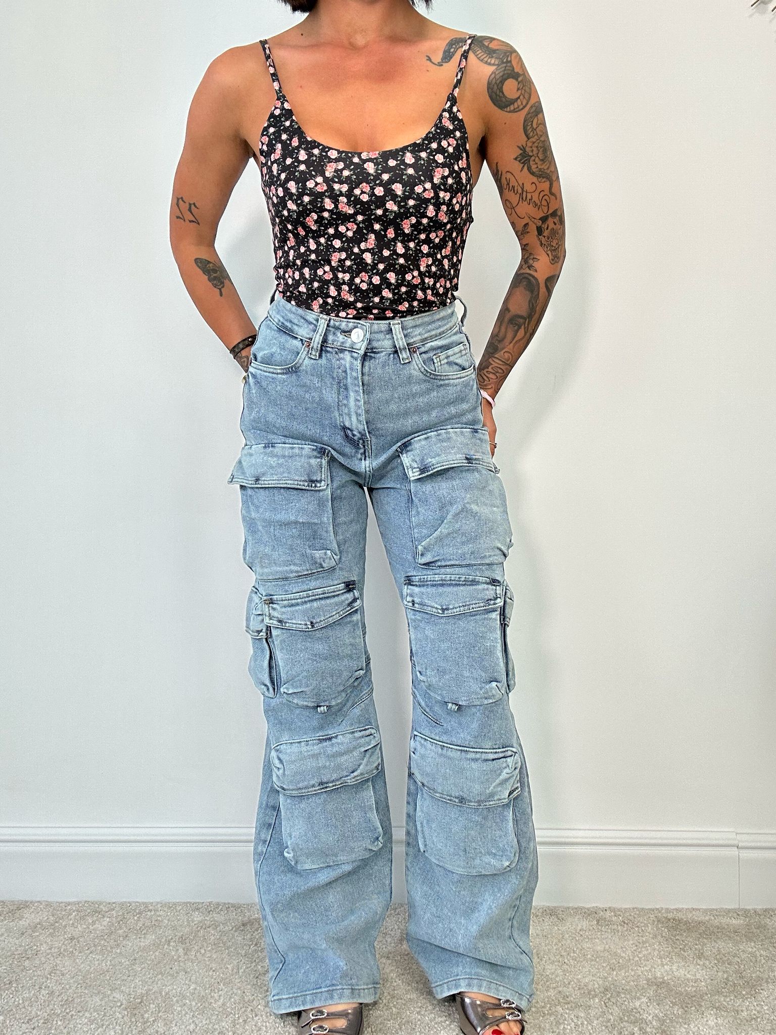 Jeans Cargo - Lavaggio Chiaro