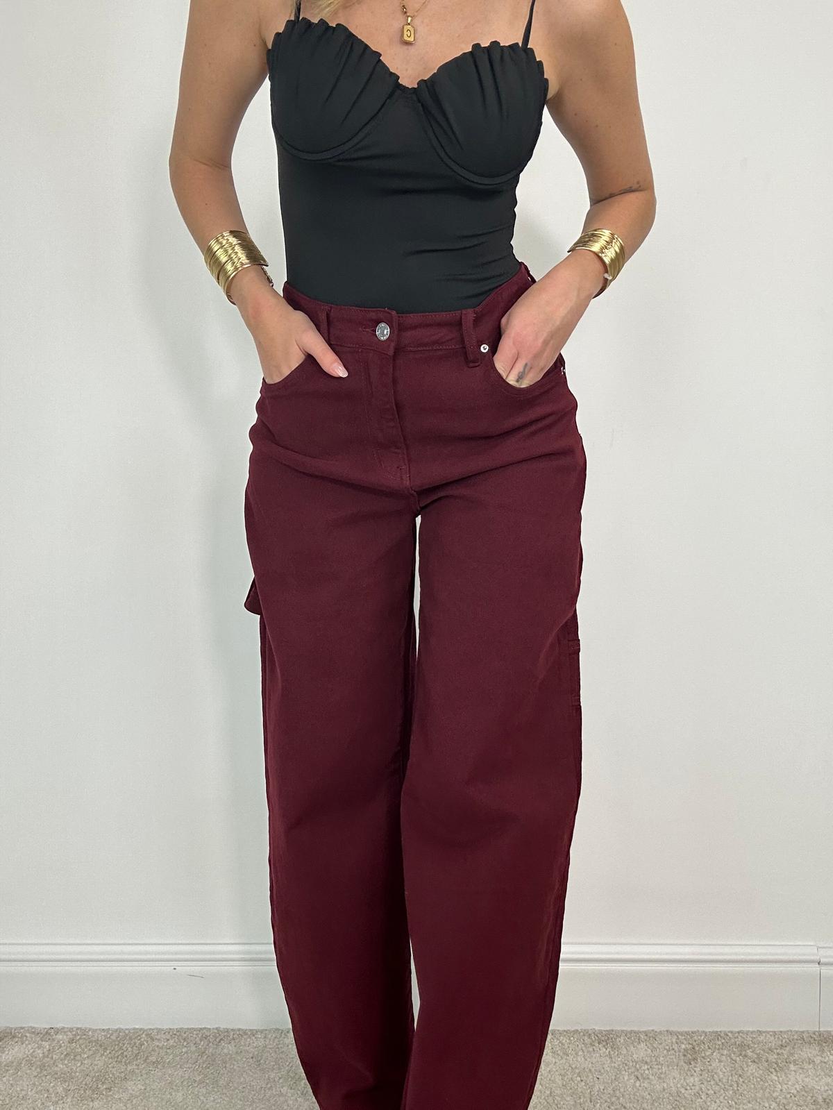 Jeans Wide Balloon 8948-130 - Bordeaux