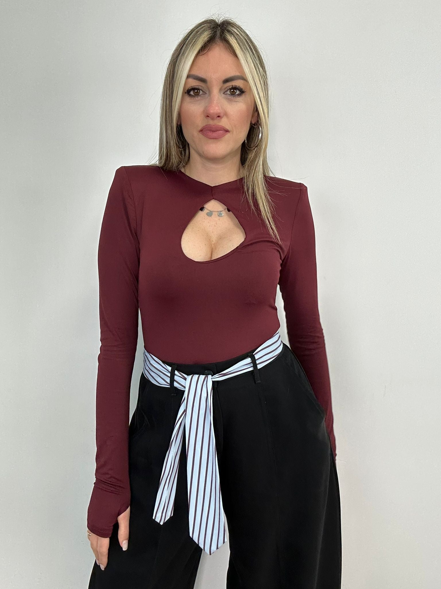 Body Scollo a goccia 13627 - Bordeaux