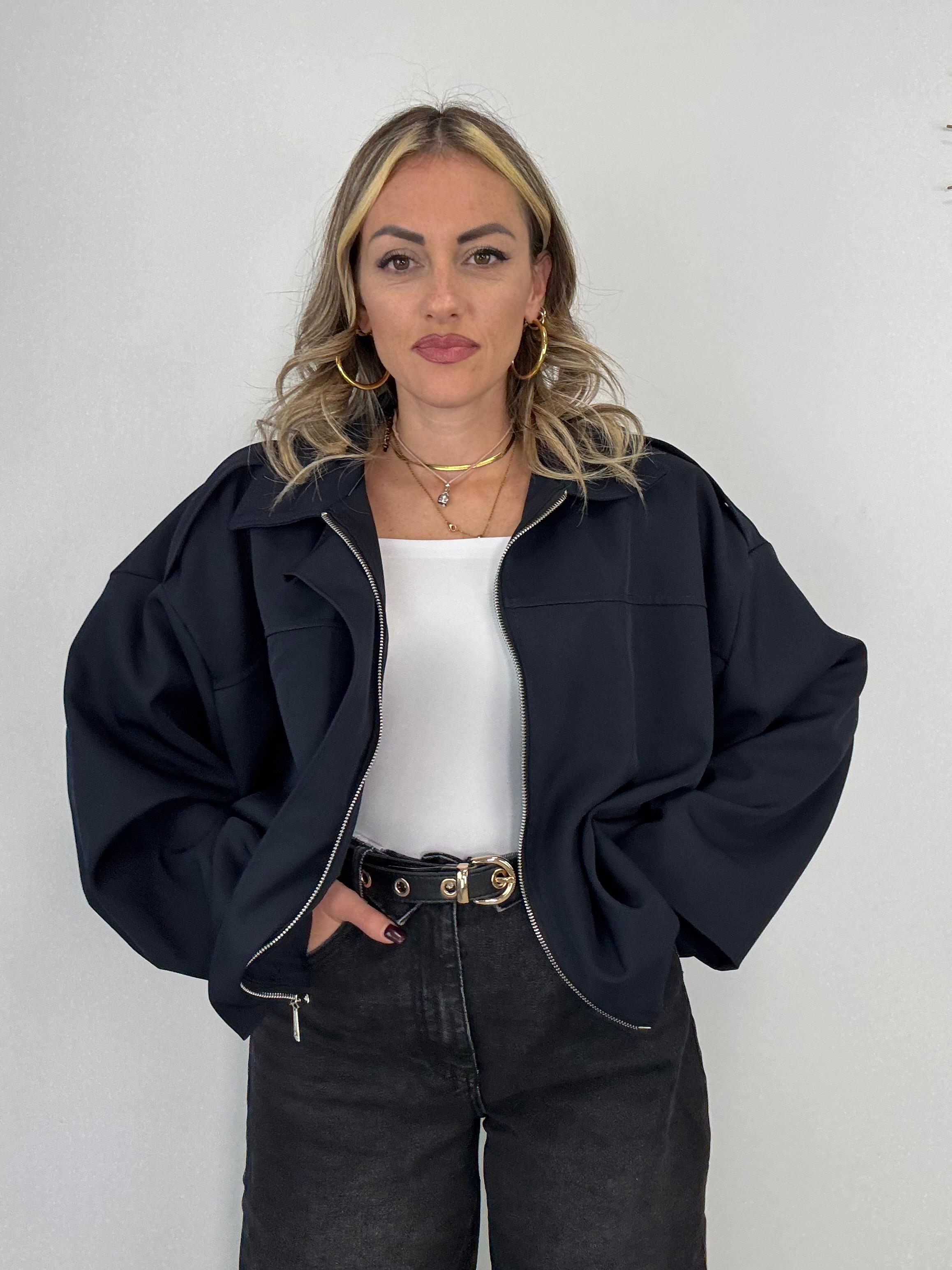 Giubbino Crop M13373 - Blu Notte