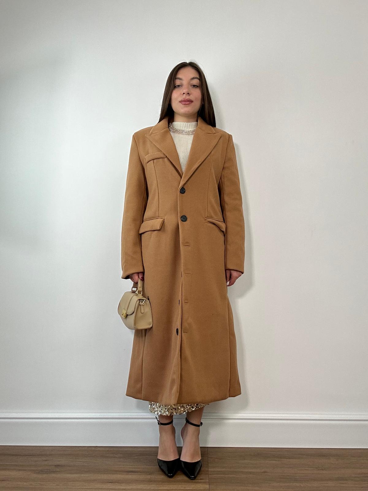 Cappotto lungo 88802 - Camel