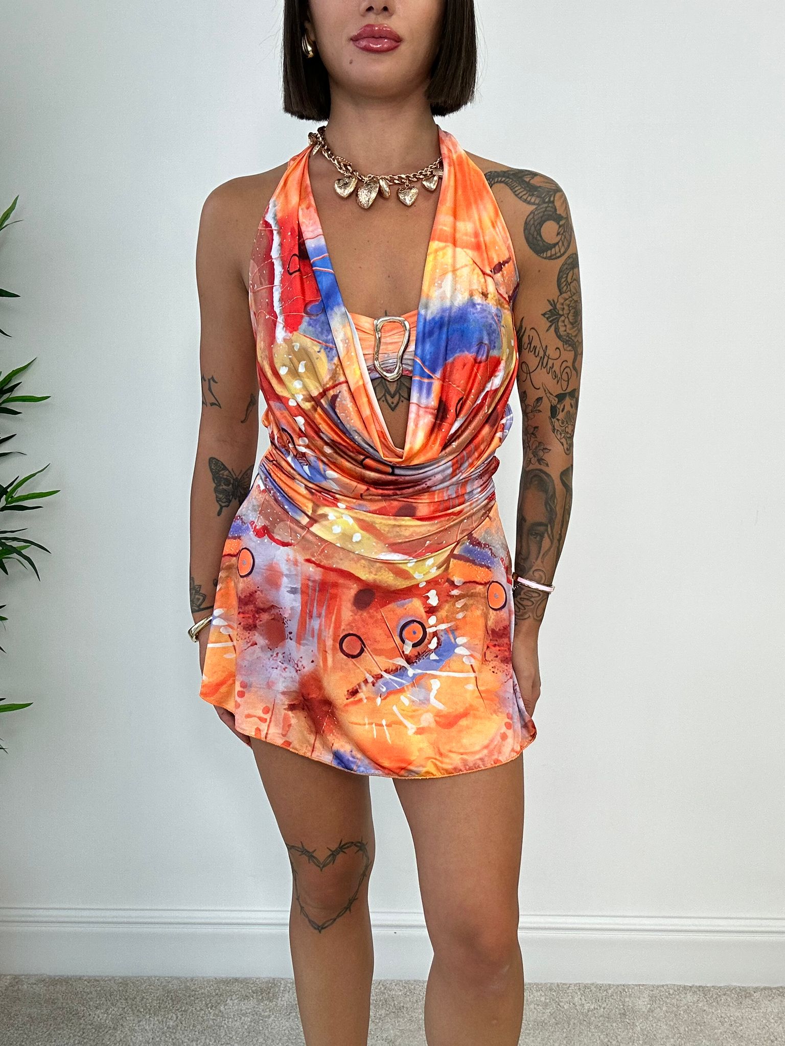 Abito 14005 - Arancione e Blu