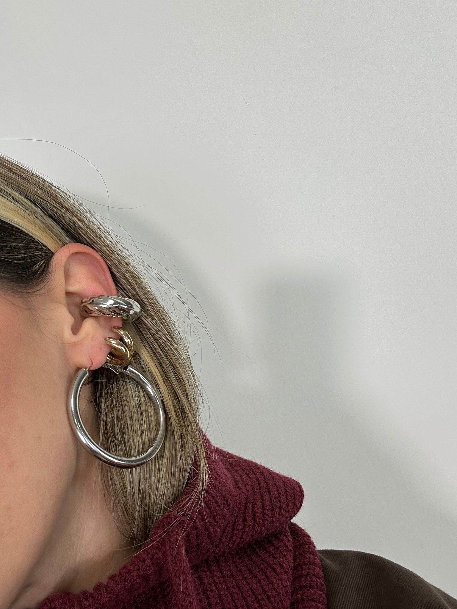 Orecchino Ear Cuff intrecciato - Argento