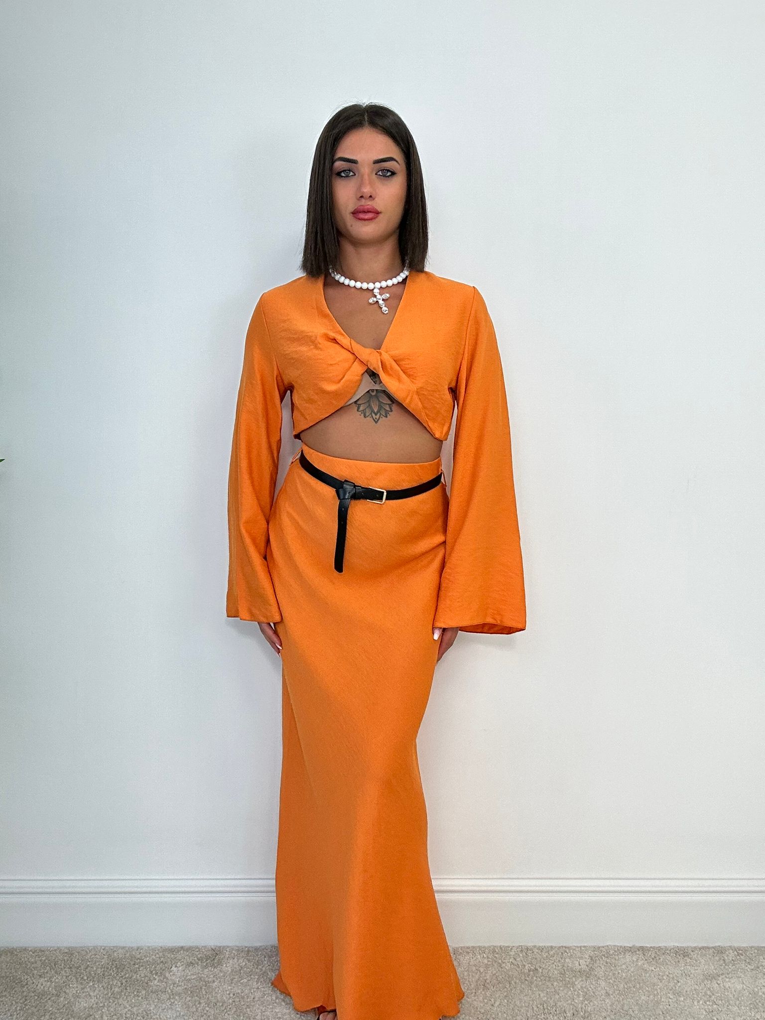 Coordinato Fuerteventura (Top Crop + Gonna) Arancione