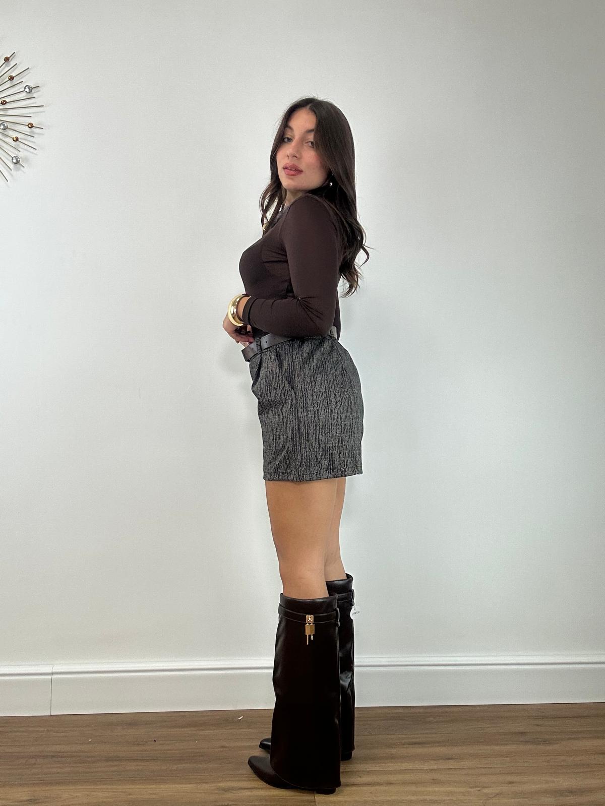 Pantaloncino Pied de Poule 25708 - Nero