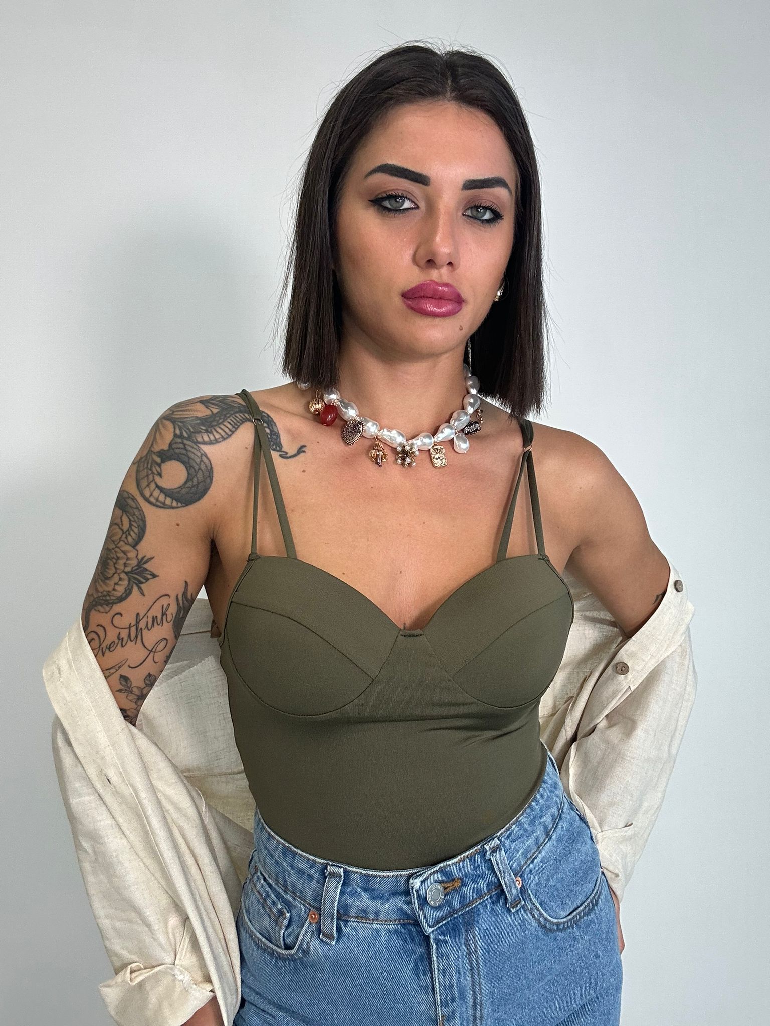 Body con coppe - Verde Militare