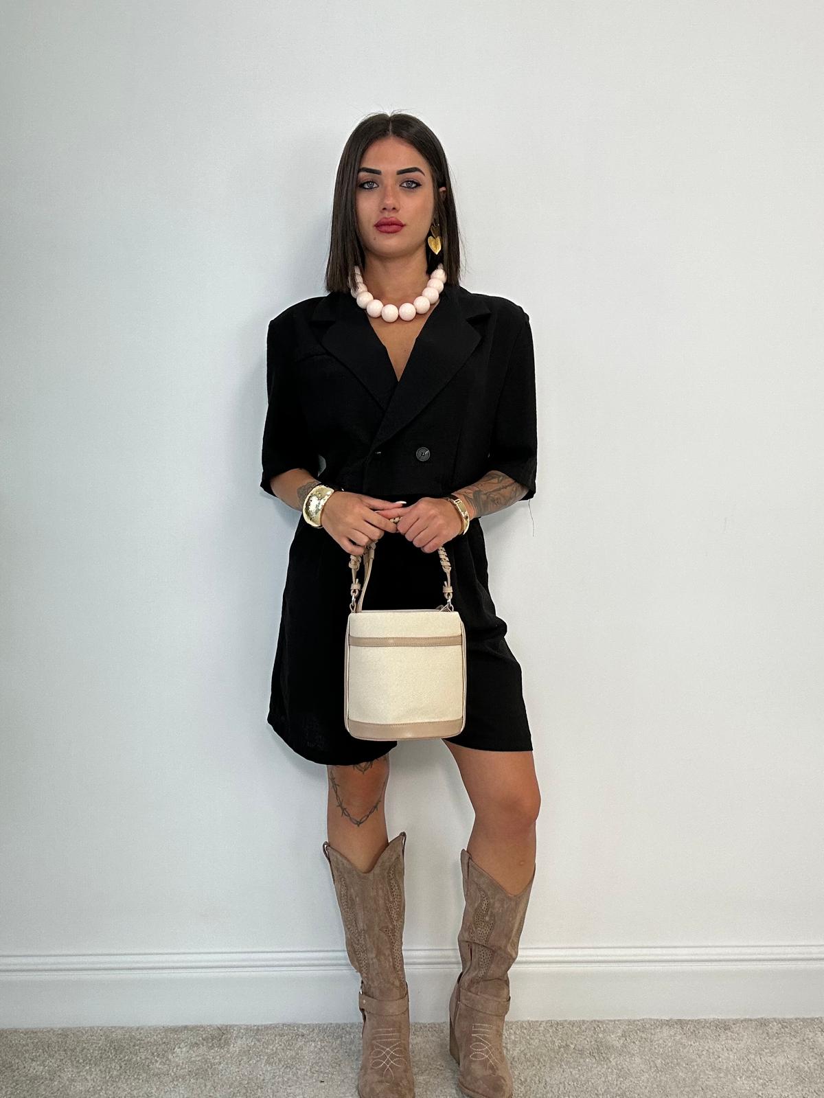 Coordinato Valencia (Blazer Crop + Pantaloncino) Nero