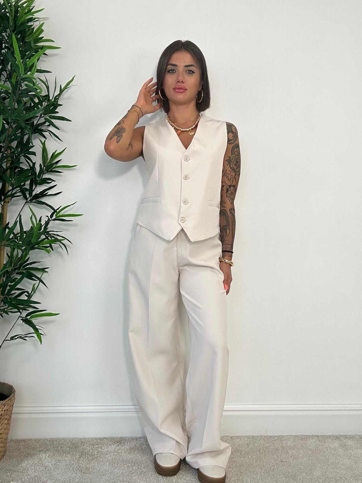 Tailleur Hilary (Gilet + Pantalone) Panna