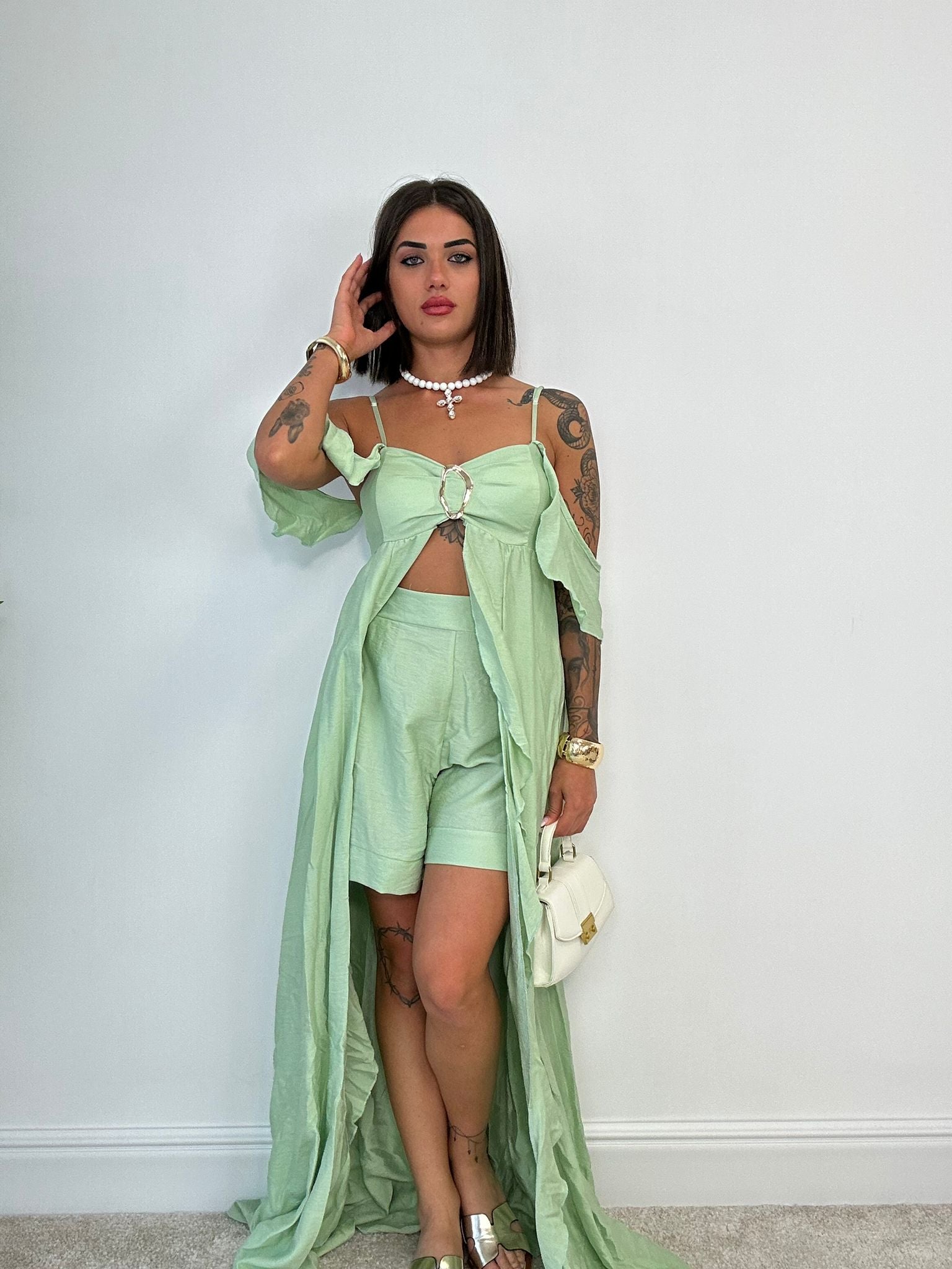 Coordinato Tahiti (Top Lungo + Pantaloncino) Verde