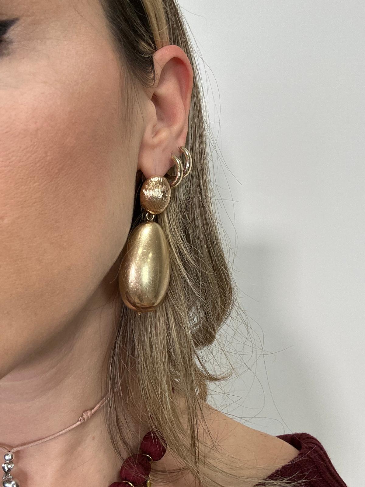 Boucles D'Oreilles Pendantes En Forme De Larme - Or