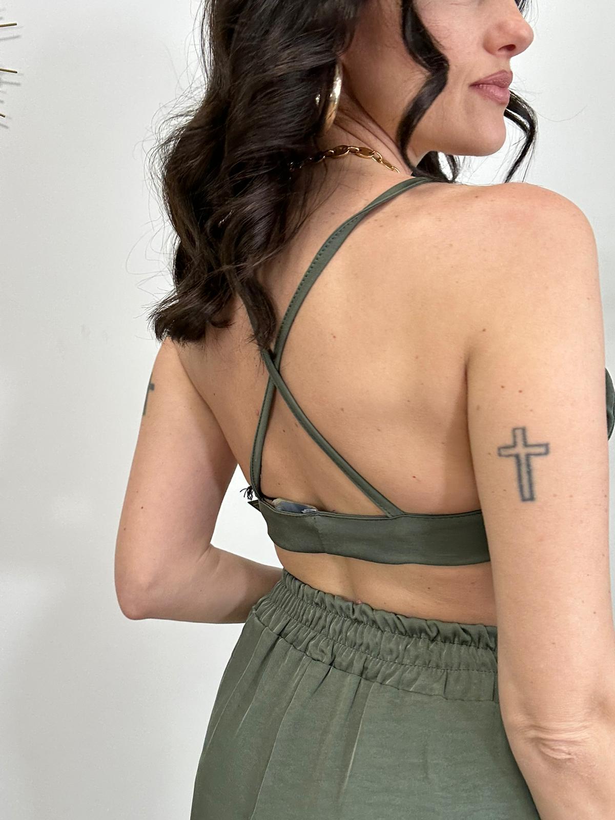 Coordinato 88555 ( Pantalone + Top + Giacca ) - Verde