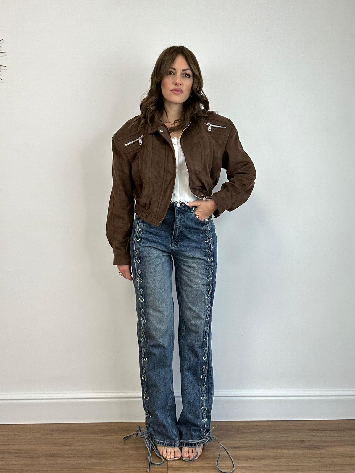 Jeans con lacci F27 - Lavaggio Scuro