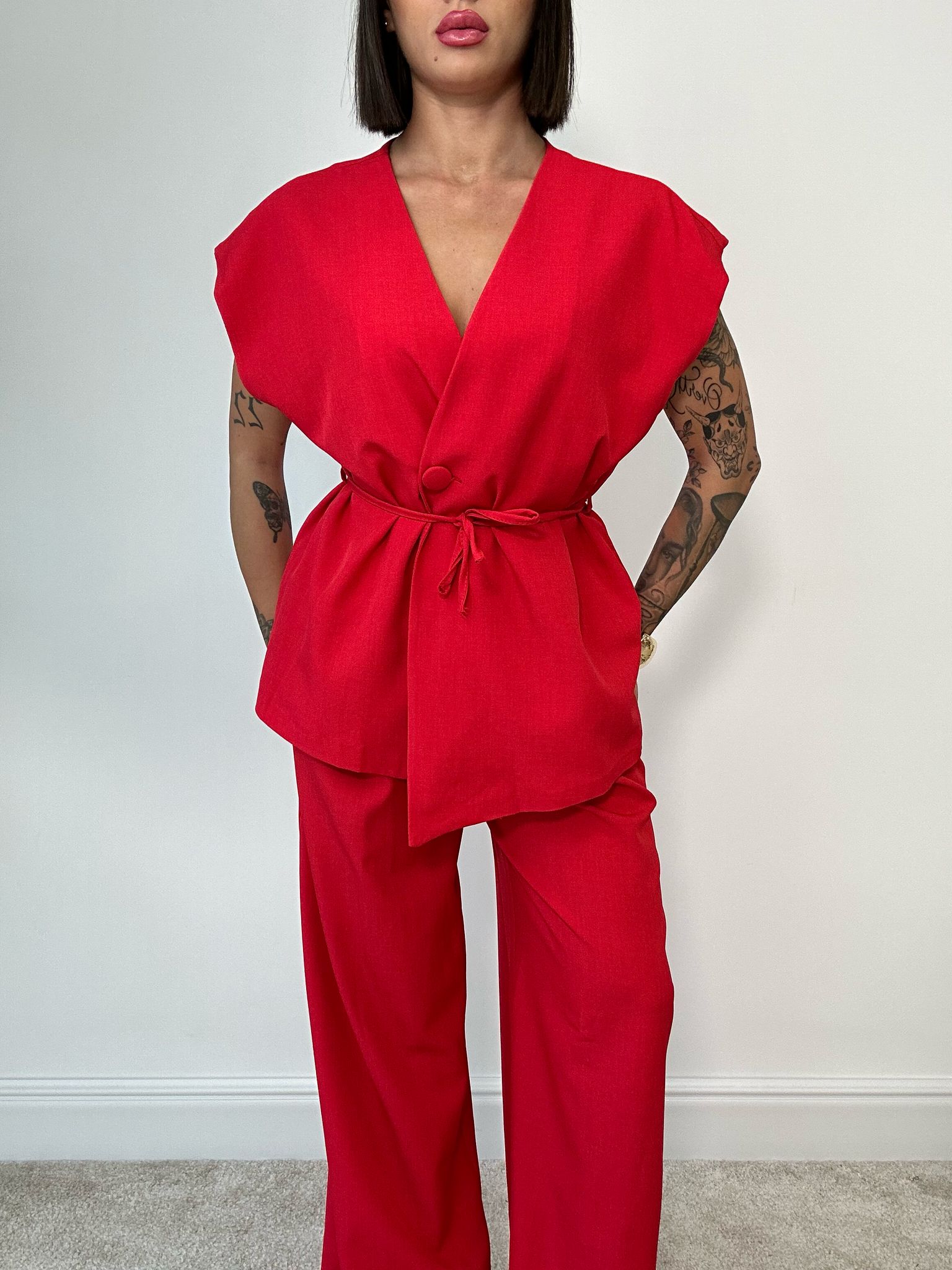 Coordinato Malaga (Giacca Smanicata+ Pantalone) Rosso