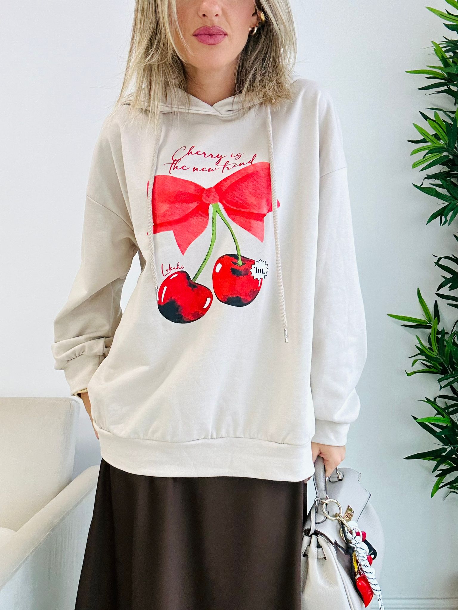 Sweat Cerise - Beige