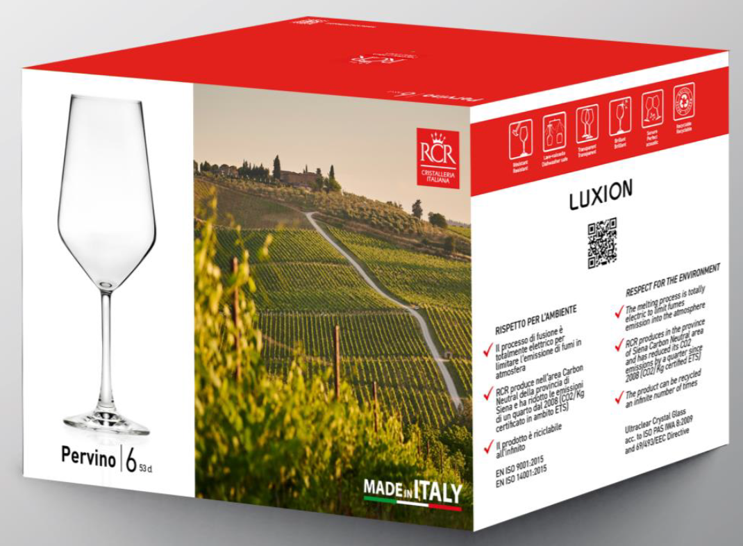 Set Calici 6pz Rcr pervino in cristallo