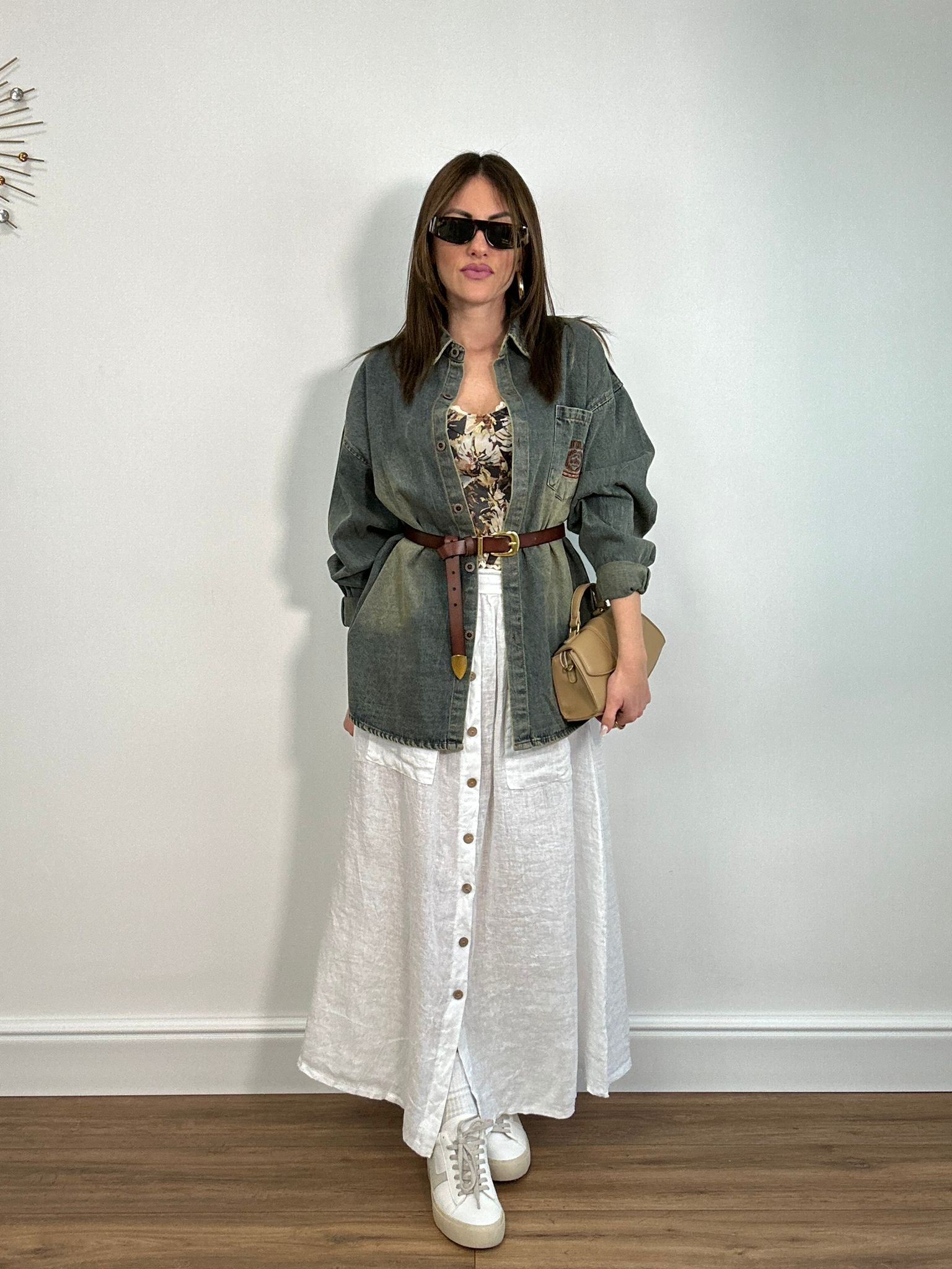 Gonna in Lino 25223 - Bianco