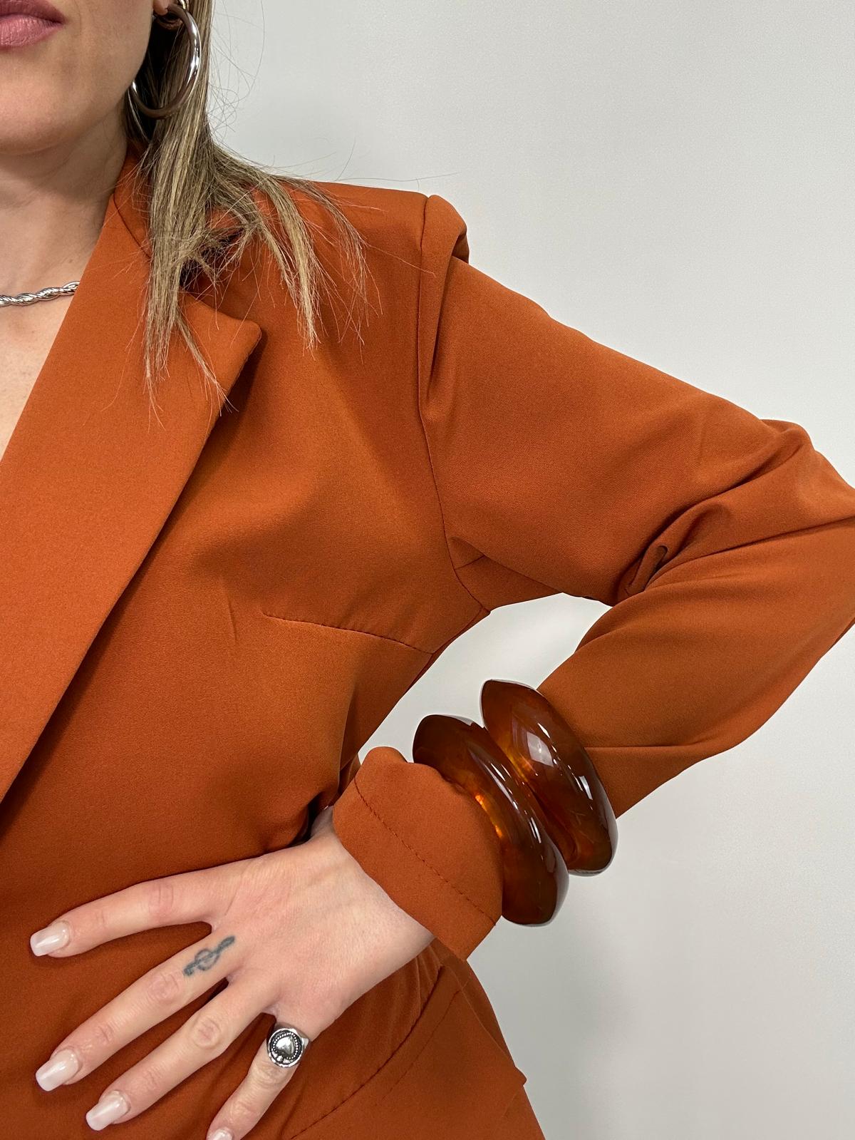 Asymmetrischer Armreif - Hellbraun