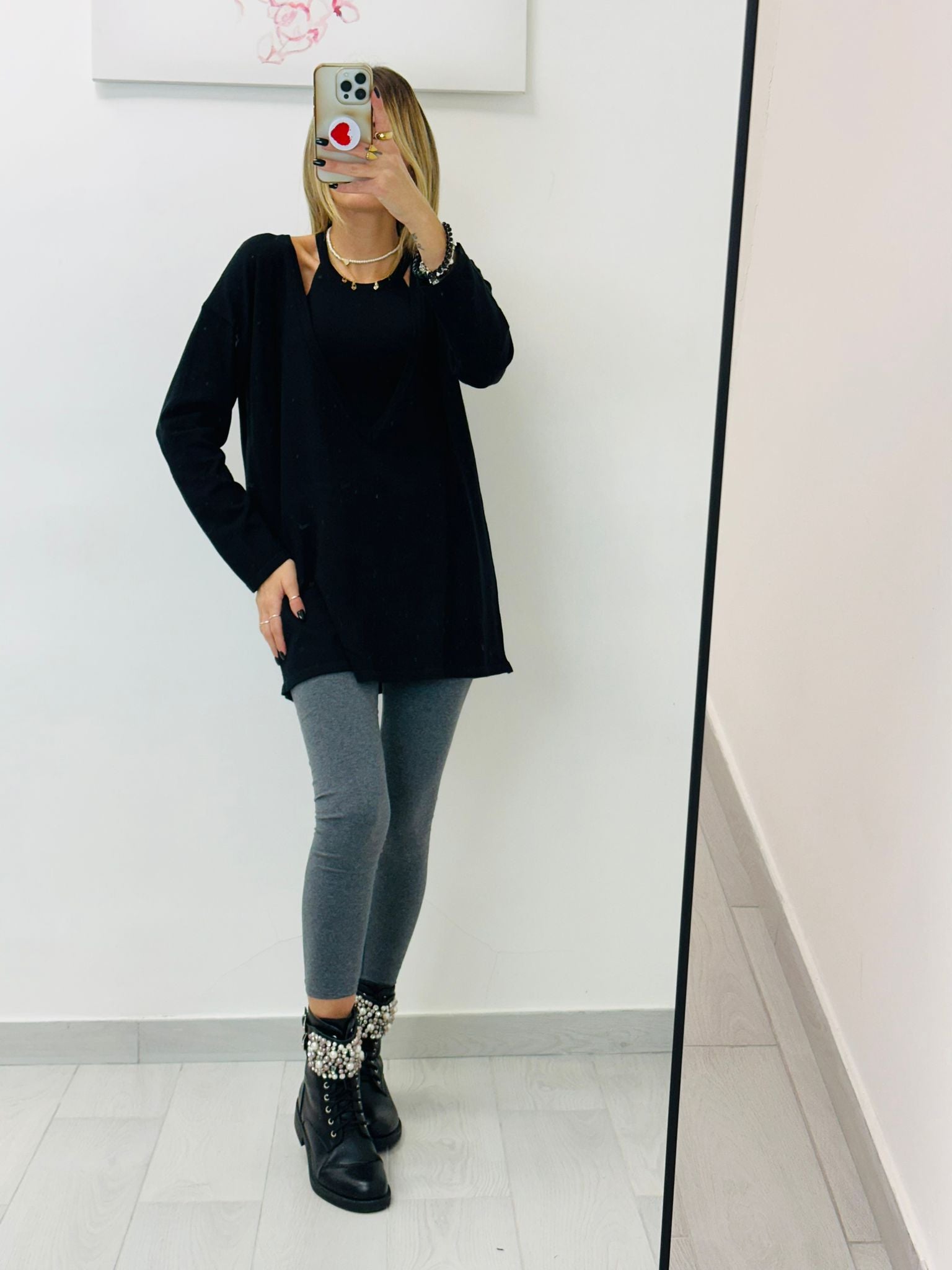 Leggins en coton - Gris - FR3781