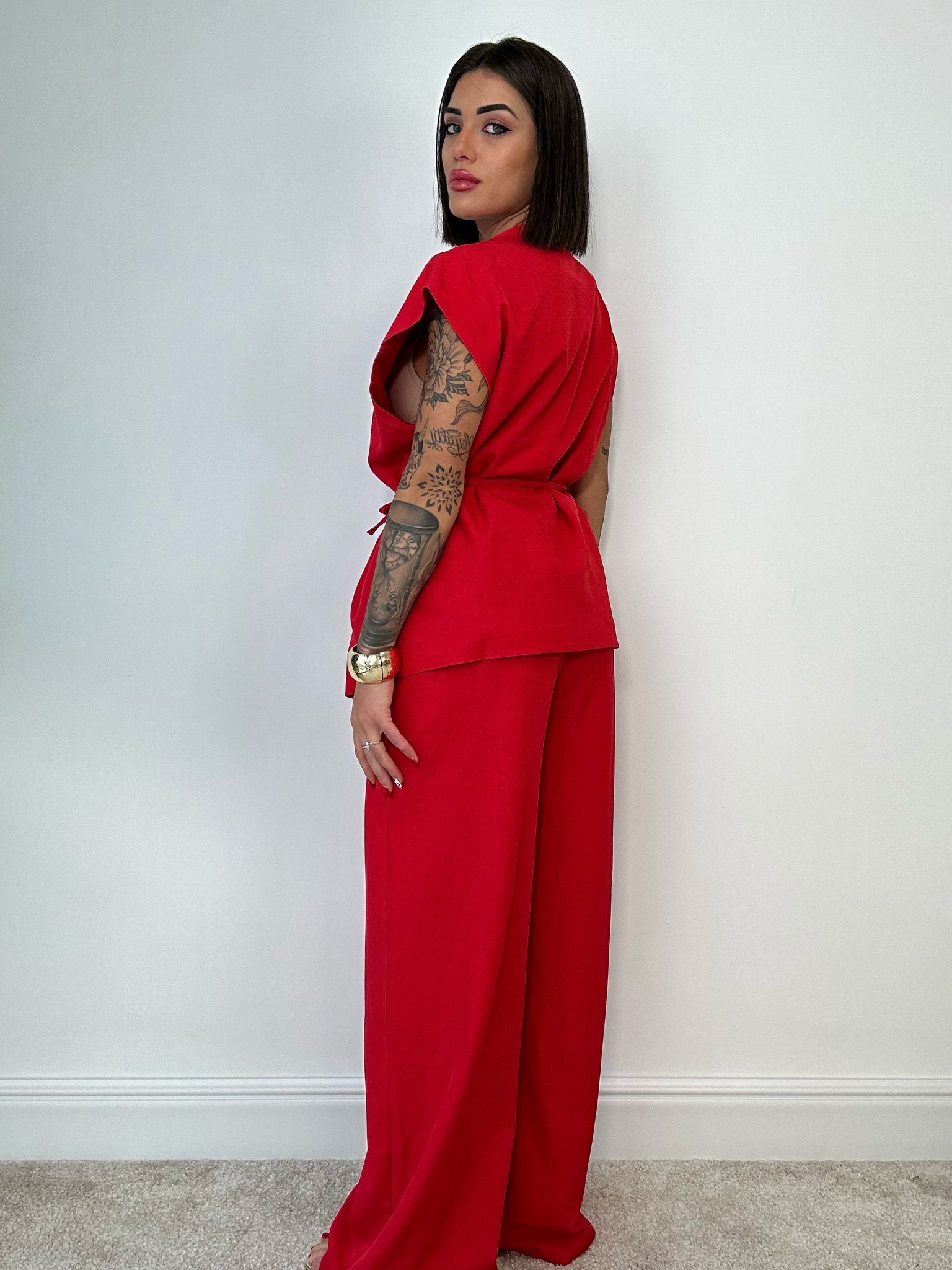 Coordinato Malaga (Giacca Smanicata+ Pantalone) Rosso
