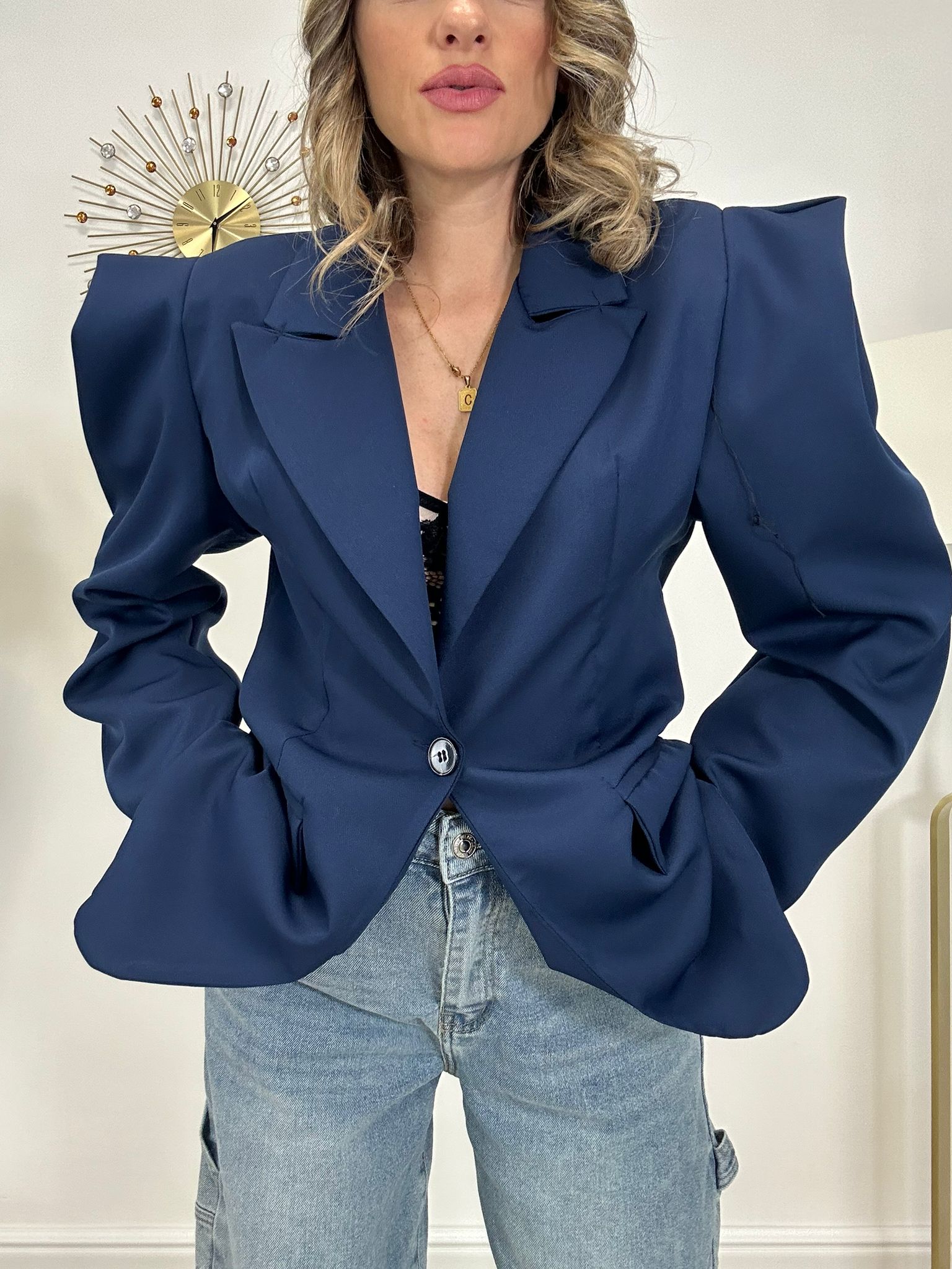 Blazer Maniche a Palloncino - Blu