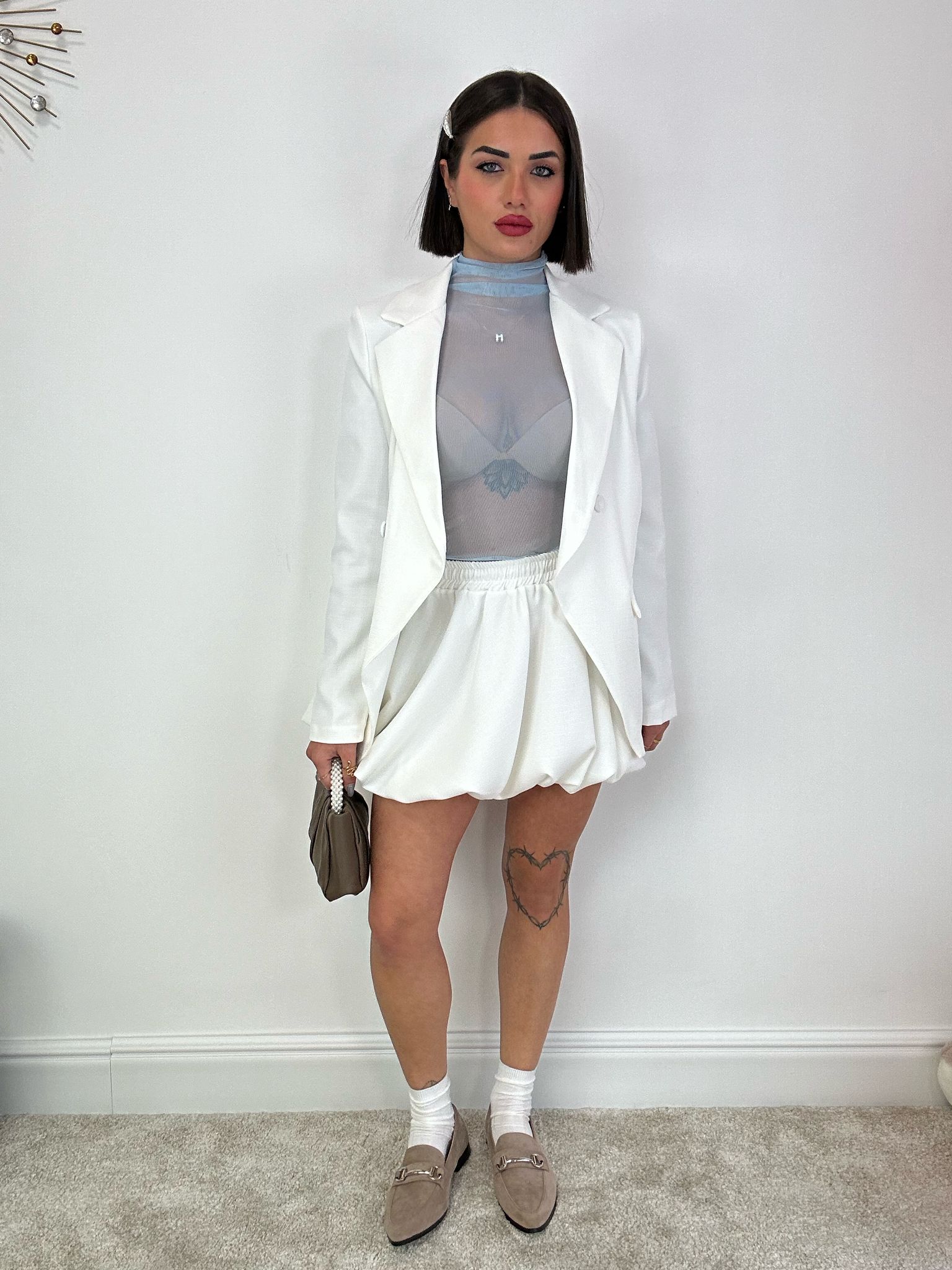 Verona Coordonné (Blazer + Jupe) Blanc